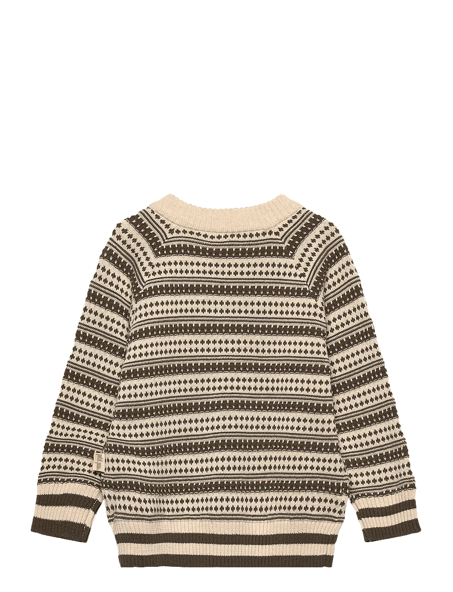 Petit Piao - ppDirch Nordic Knit Sweater - pullover - dark off white/dusty moss - 1