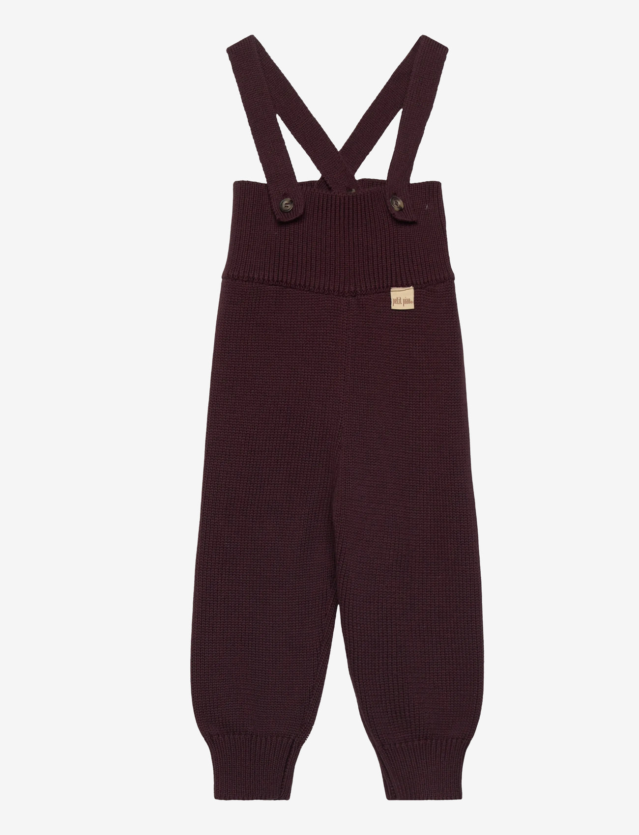 Petit Piao - ppDag High Strap Pants Knit - dungarees - coffee bean - 0