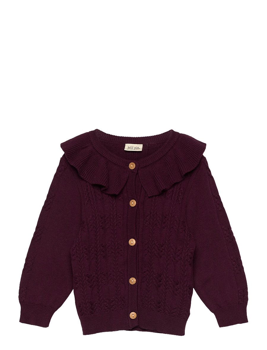 Petit Piao - ppDalia Cardigan Knit - dark grape - 0