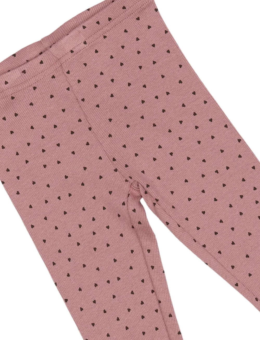 Petit Piao - Legging Modal Heart - retuusid - nostalgic rose/coffee bean - 2