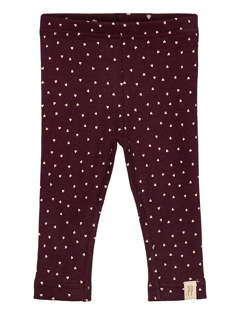 Petit Piao - Legging Modal Heart - leggings - dark grape/white - 0