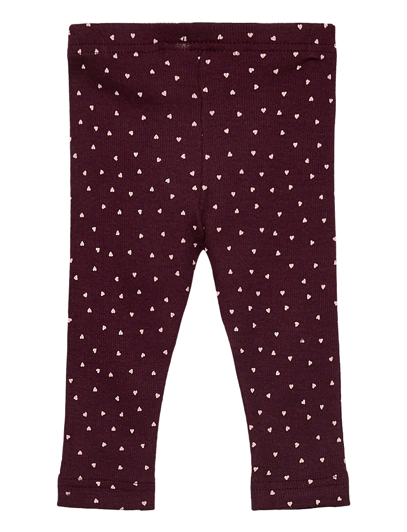 Petit Piao - Legging Modal Heart - leggings - dark grape/white - 1
