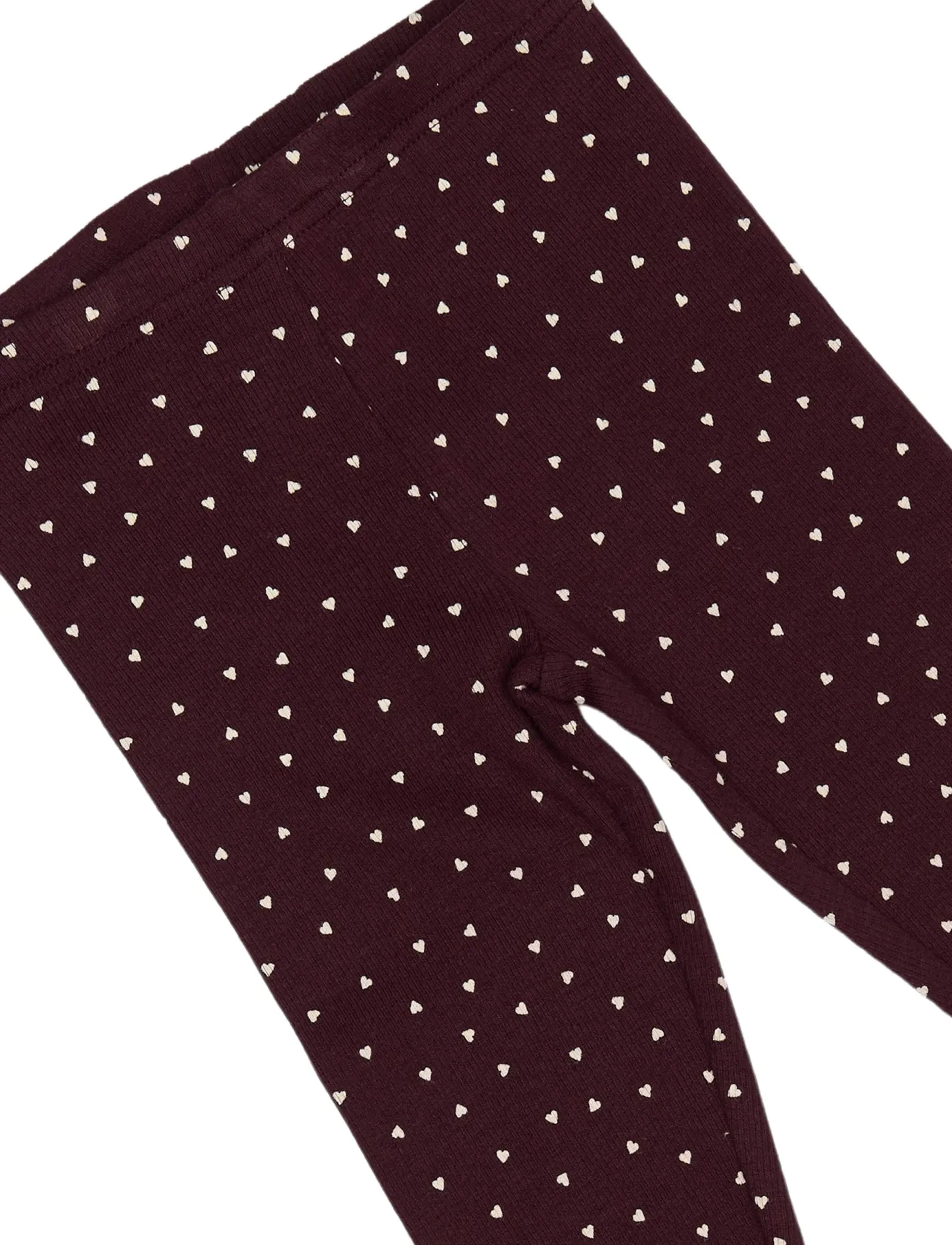 Petit Piao - Legging Modal Heart - timpės - dark grape/white - 2