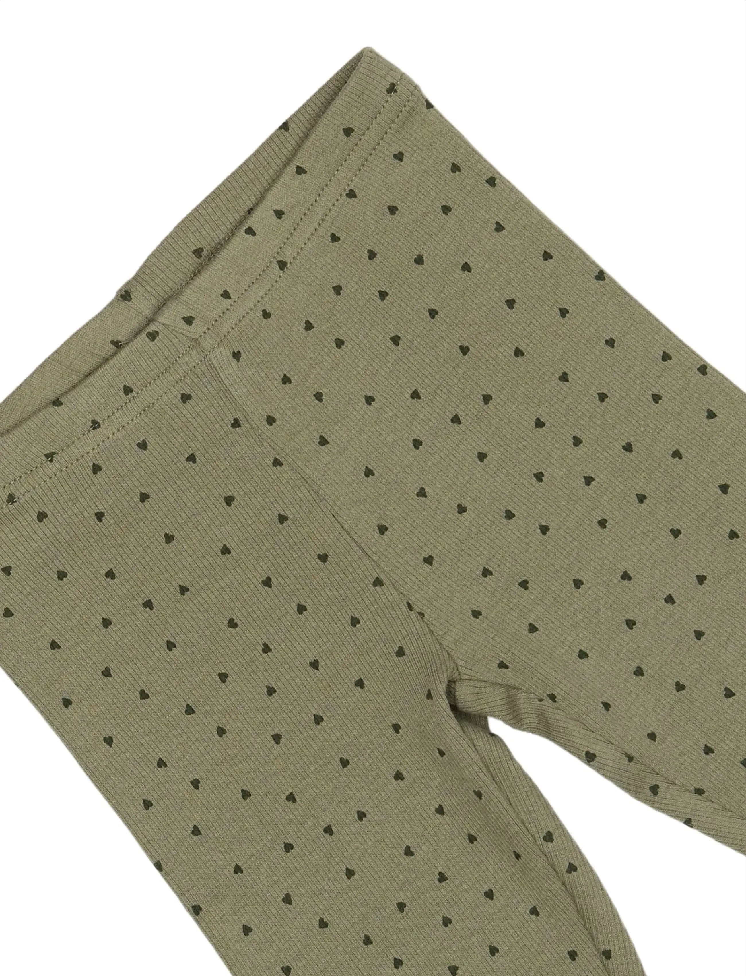 Petit Piao - Legging Modal Heart - dusty moss/grape leaf - 2