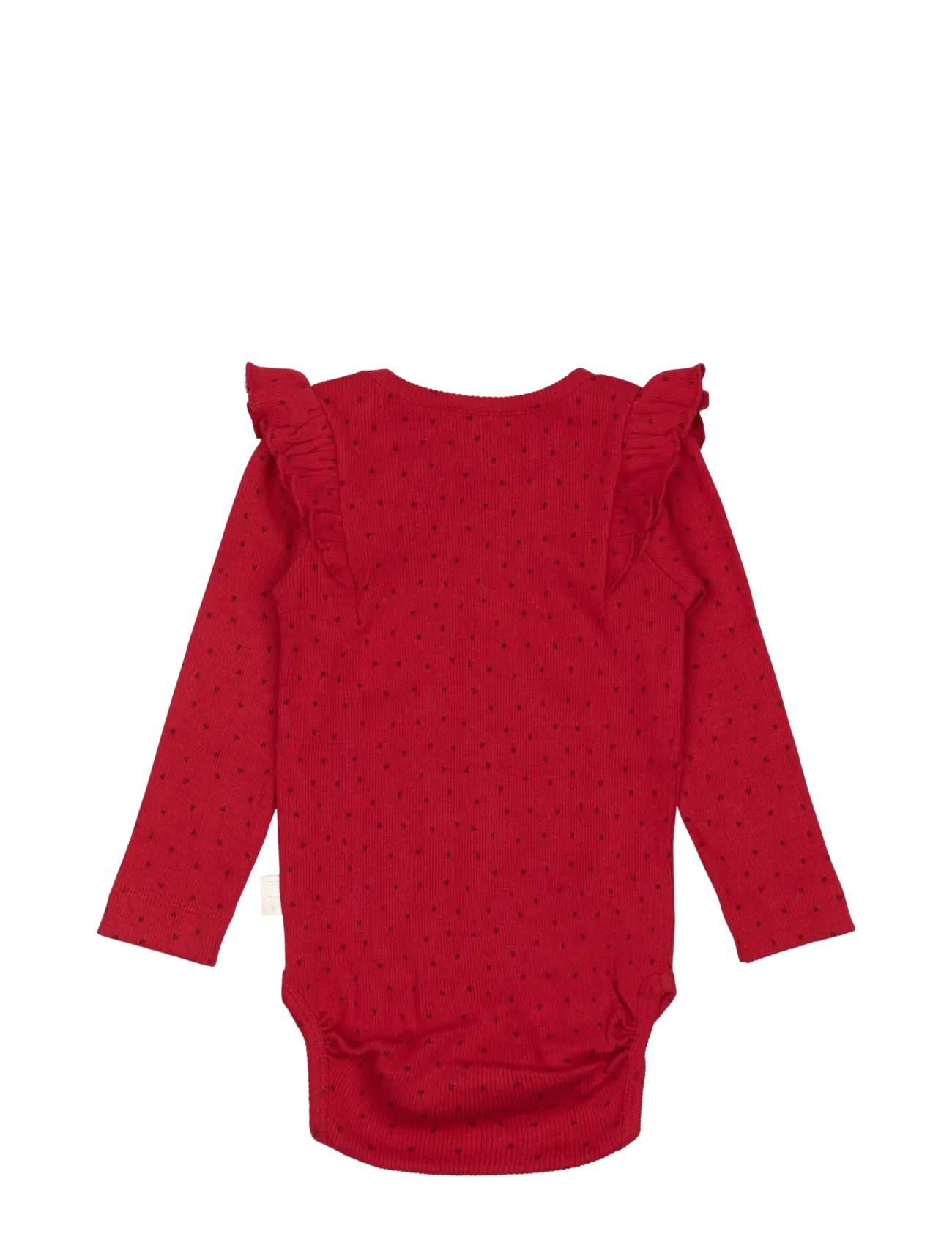 Petit Piao - Body L/S Frill Modal heart - jet red/biking red - 1