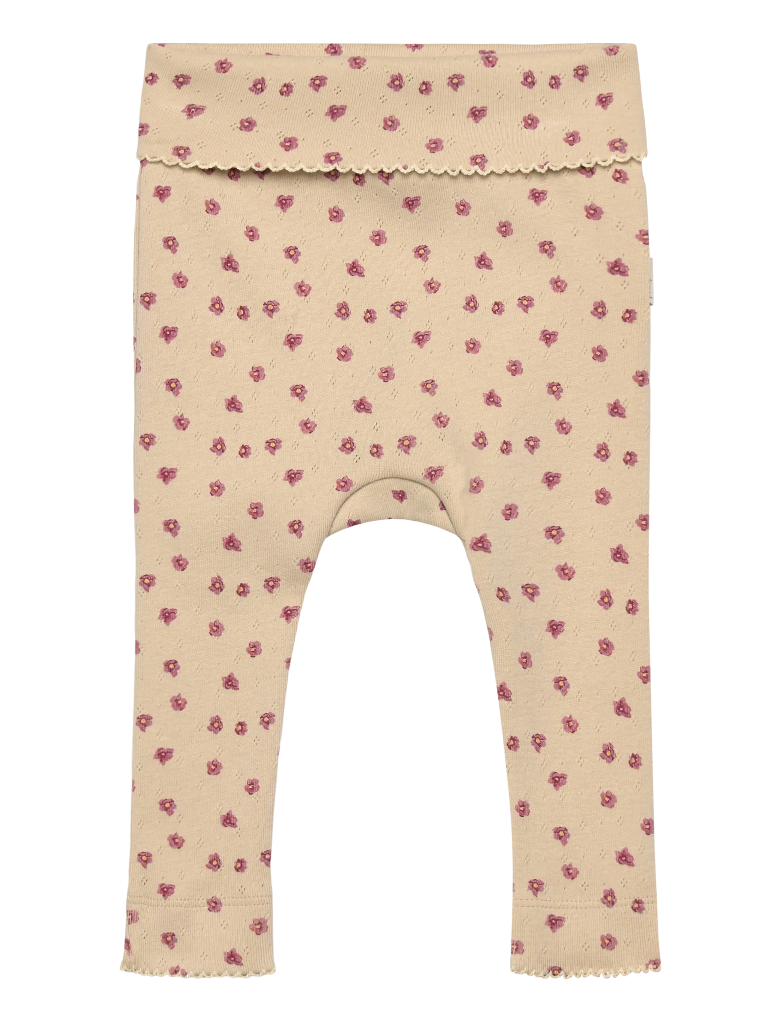Petit Piao PPDia fold leggings pointel NOOS - Underdele - AUTUMN ANEMONE AOP / beige