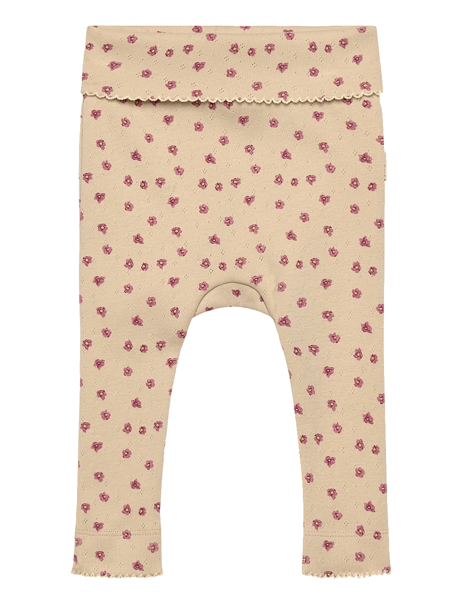 Petit Piao - PPDia fold leggings pointel NB - leggings - autumn anemone aop - 0