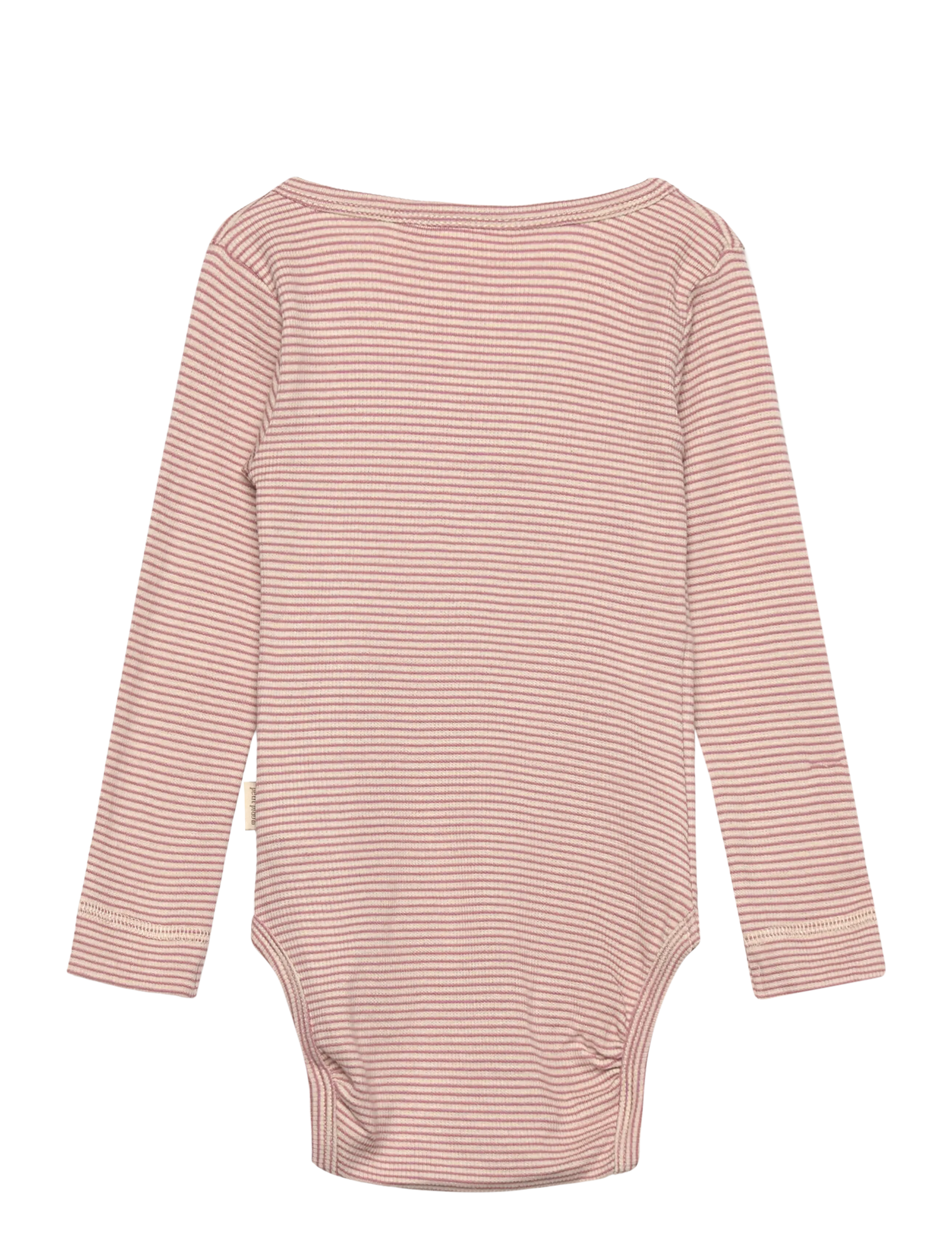Petit Piao - PPDian Body L/S fold over stripe NB NOOS - slå-om-bodyer - nostalgic rose/dark off white - 1