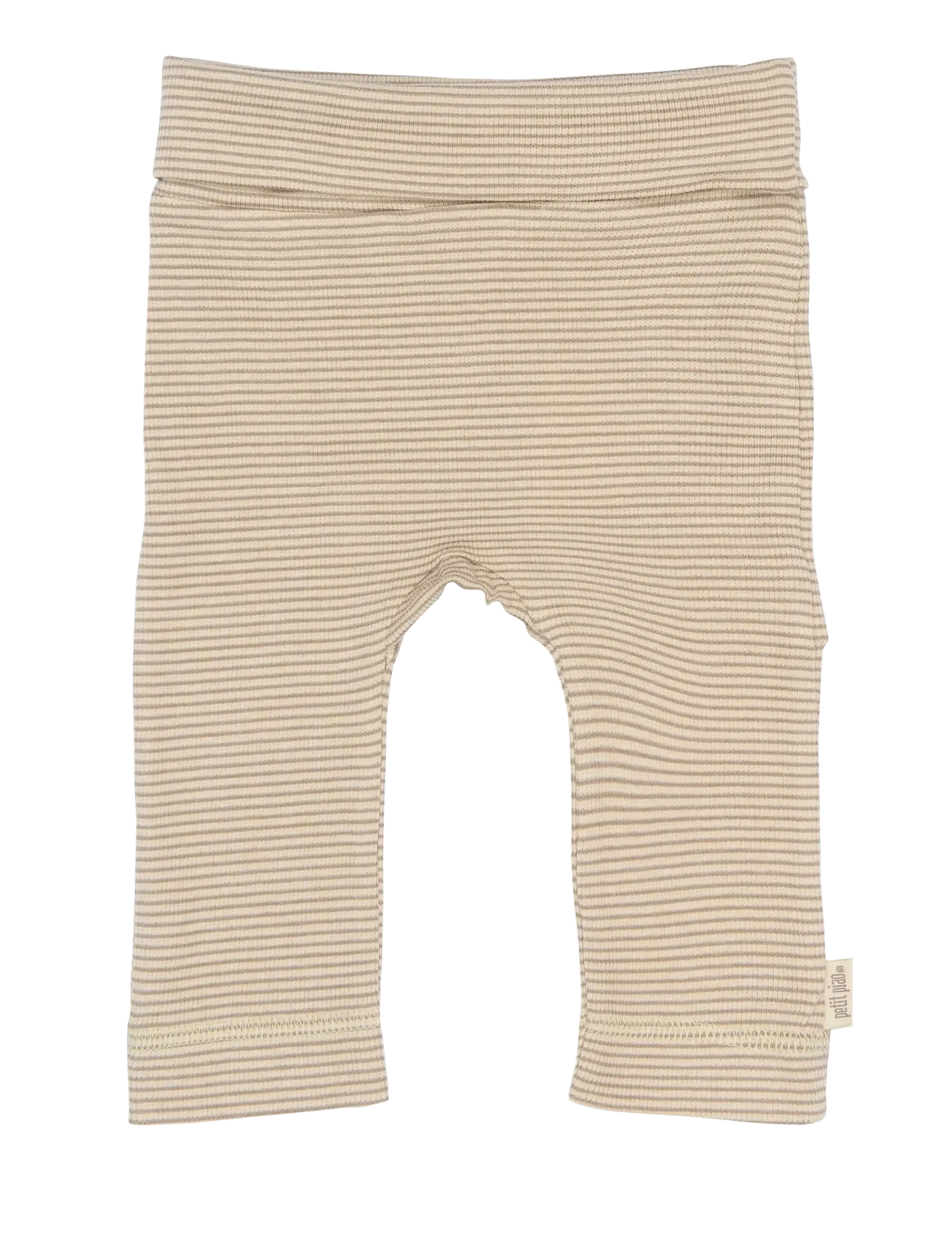 Petit Piao Ppdian Fold Leggings Stripe Nb Noos, Børn, Stribede Fold Leggings, Beige, Str: 50