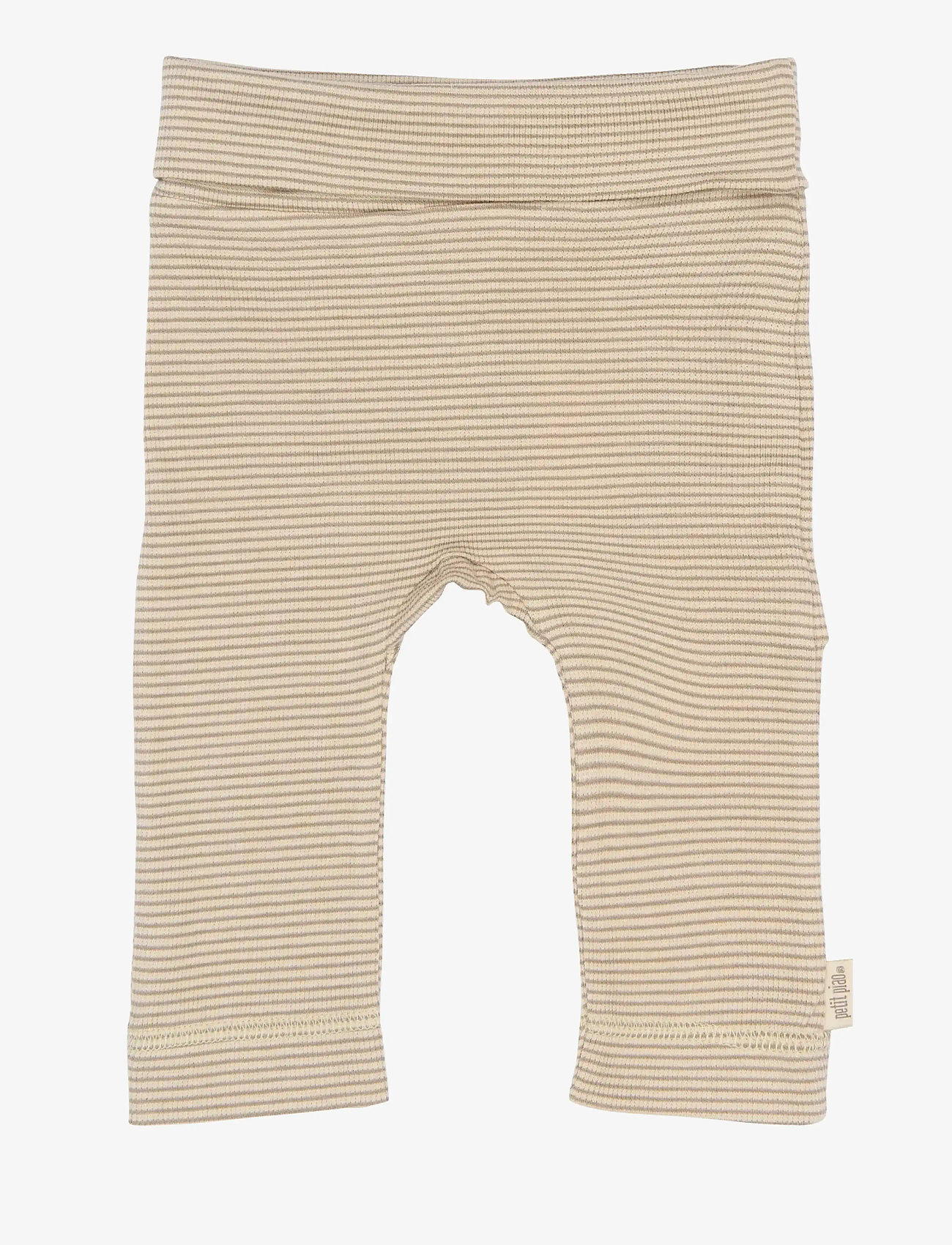 Petit Piao - PPDian fold leggings stripe NOOS - leggings - pure cashmere/dark off white - 0