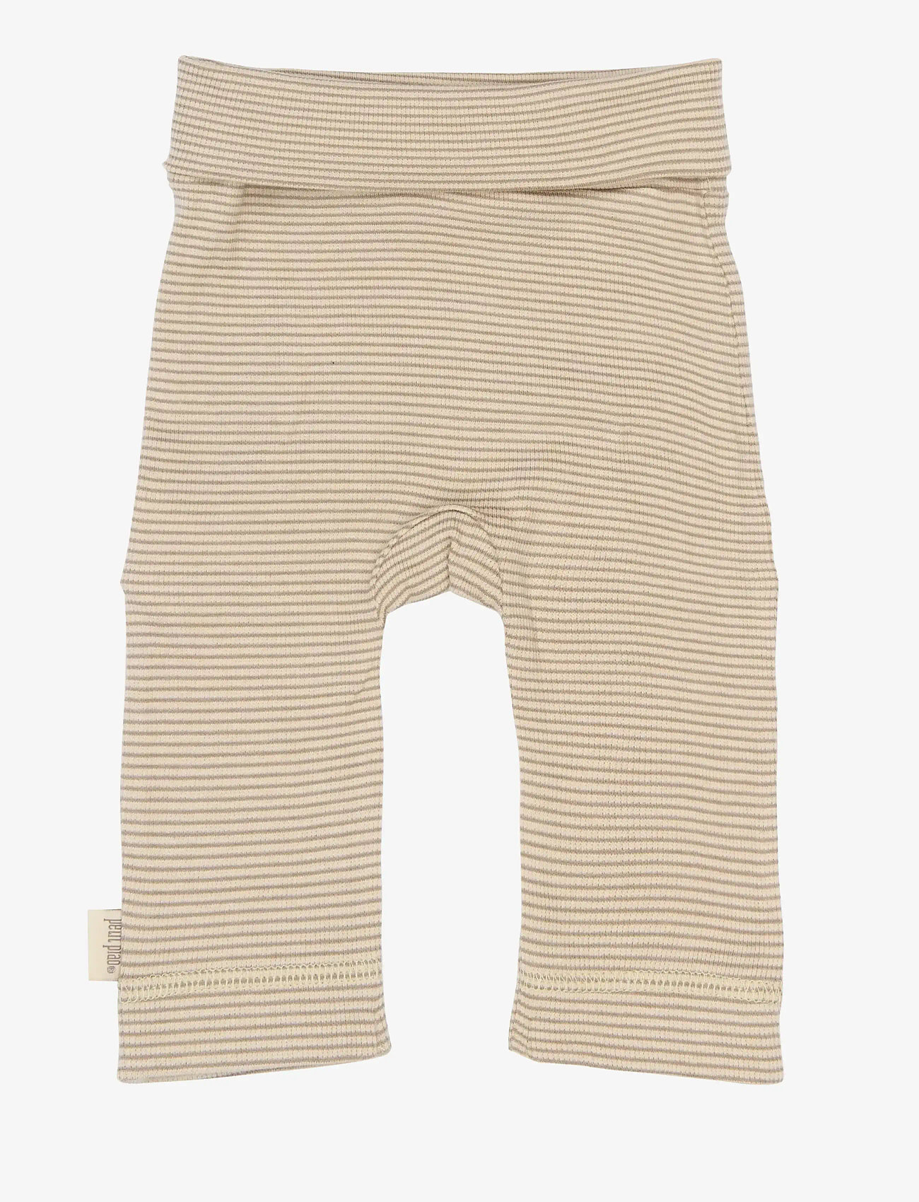 Petit Piao - PPDian fold leggings stripe NOOS - leggings - pure cashmere/dark off white - 1