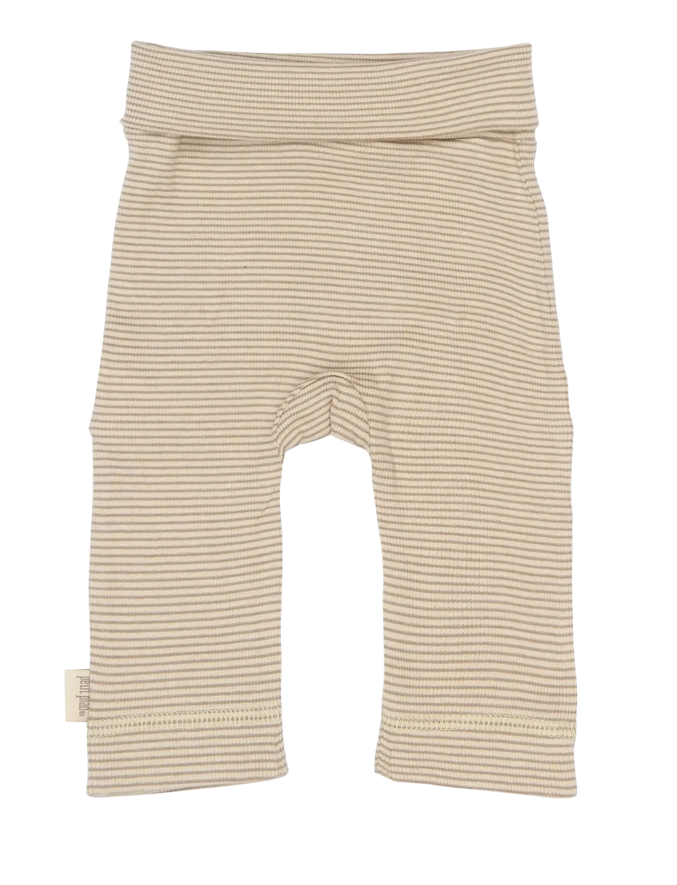 Petit Piao - PPDian fold leggings stripe NB NOOS - leggings - pure cashmere/dark off white - 1