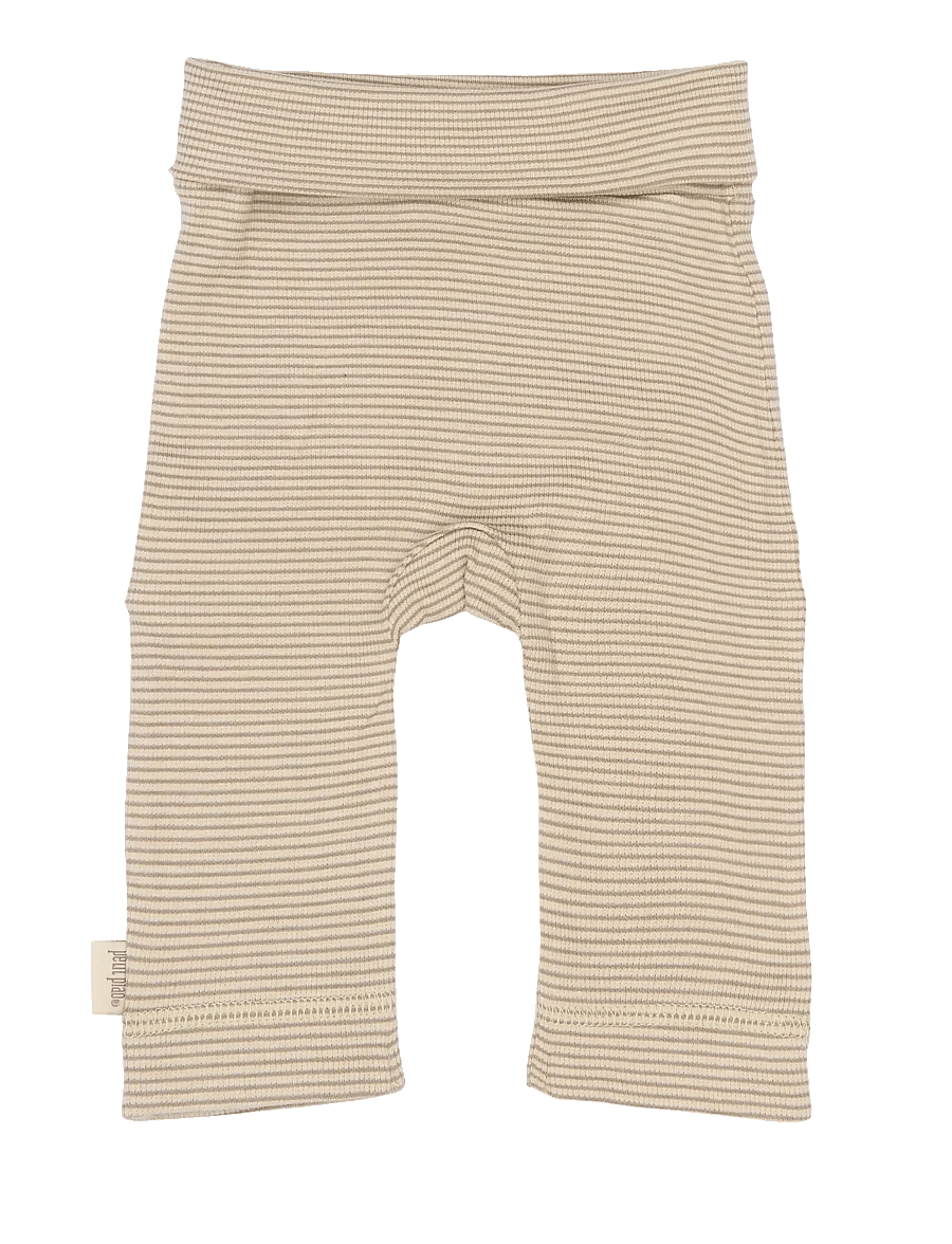 Petit Piao - PPDian fold leggings stripe NB NOOS - leggings - pure cashmere/dark off white - 1