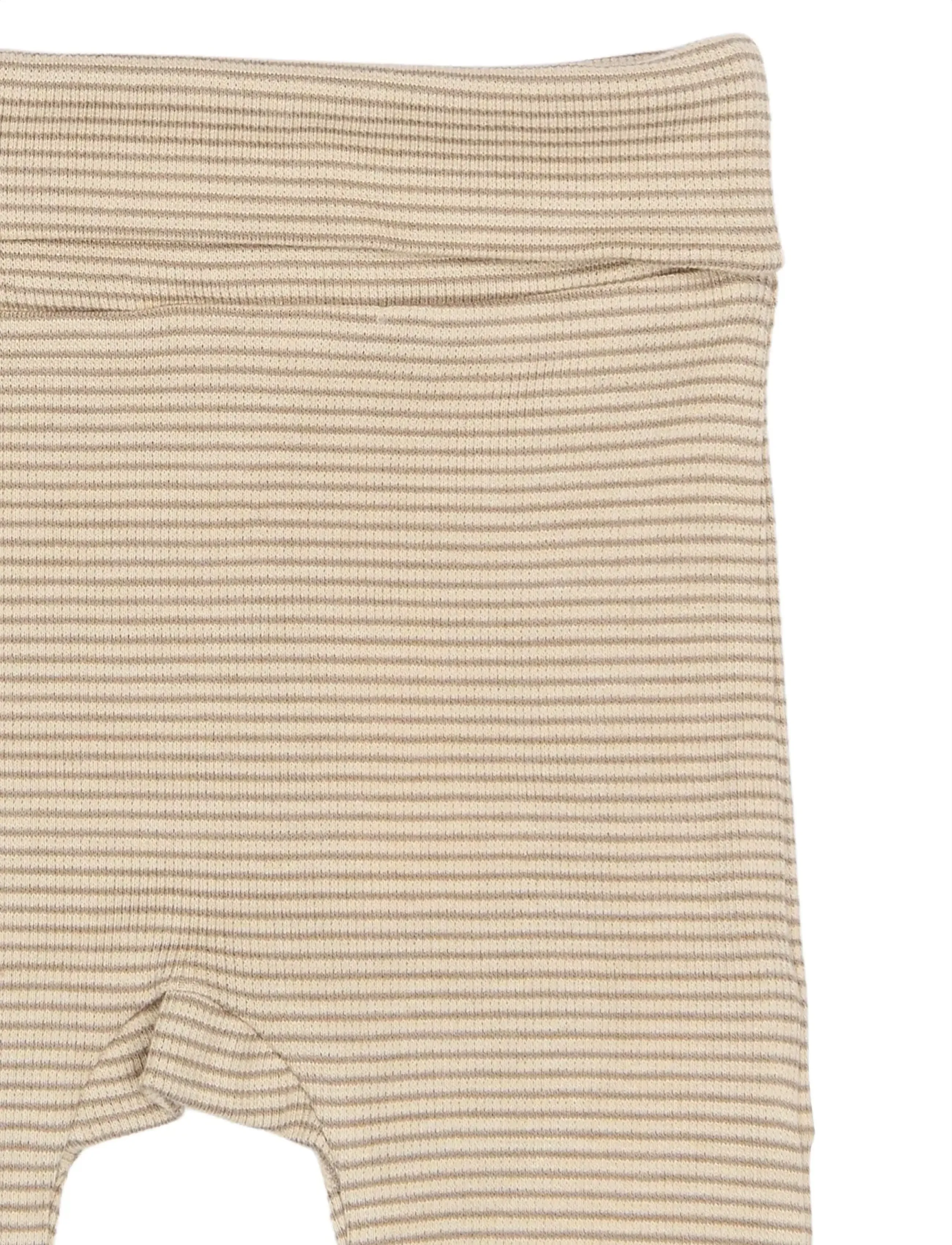 Petit Piao - PPDian fold leggings stripe NB NOOS - leggingsit - pure cashmere/dark off white - 2
