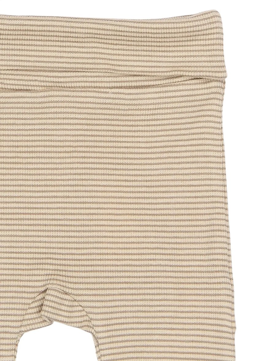 Petit Piao - PPDian fold leggings stripe NB NOOS - leggings - pure cashmere/dark off white - 2