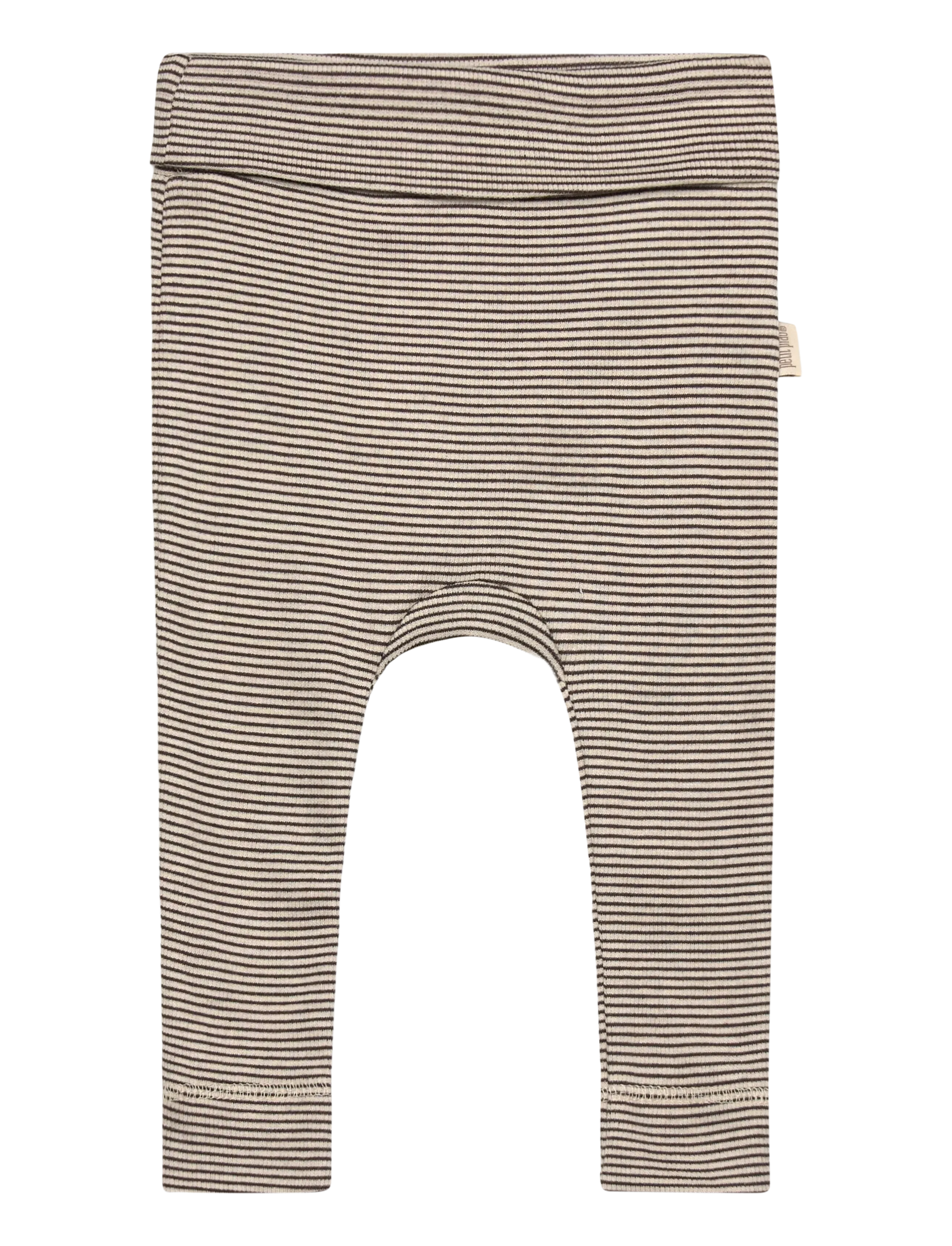 Petit Piao - PPDian fold leggings stripe NB NOOS - sommerschnäppchen - coffee bean/dark off white - 0