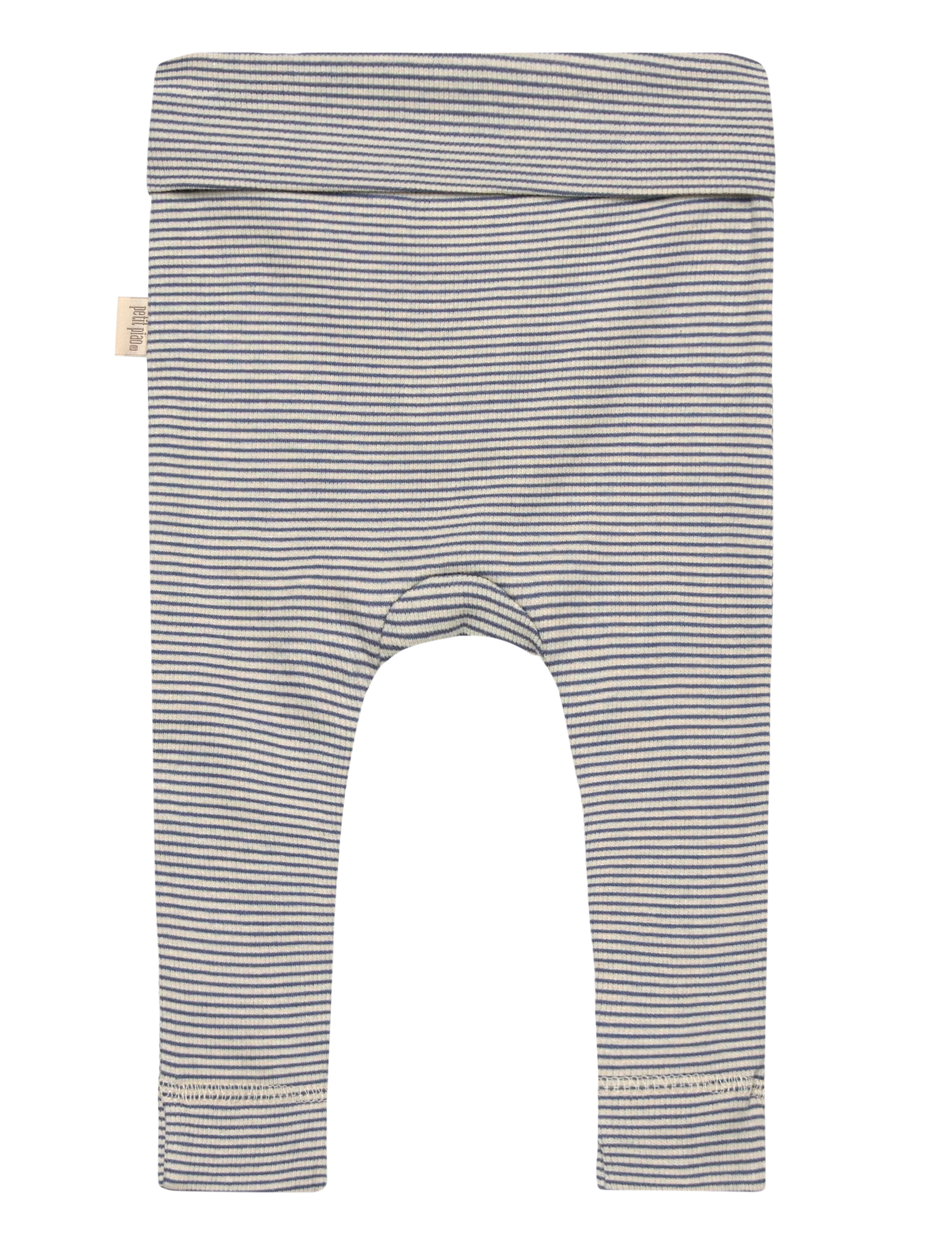 Petit Piao - PPDian fold leggings stripe NB NOOS - timpės - true navy/dark off white - 1