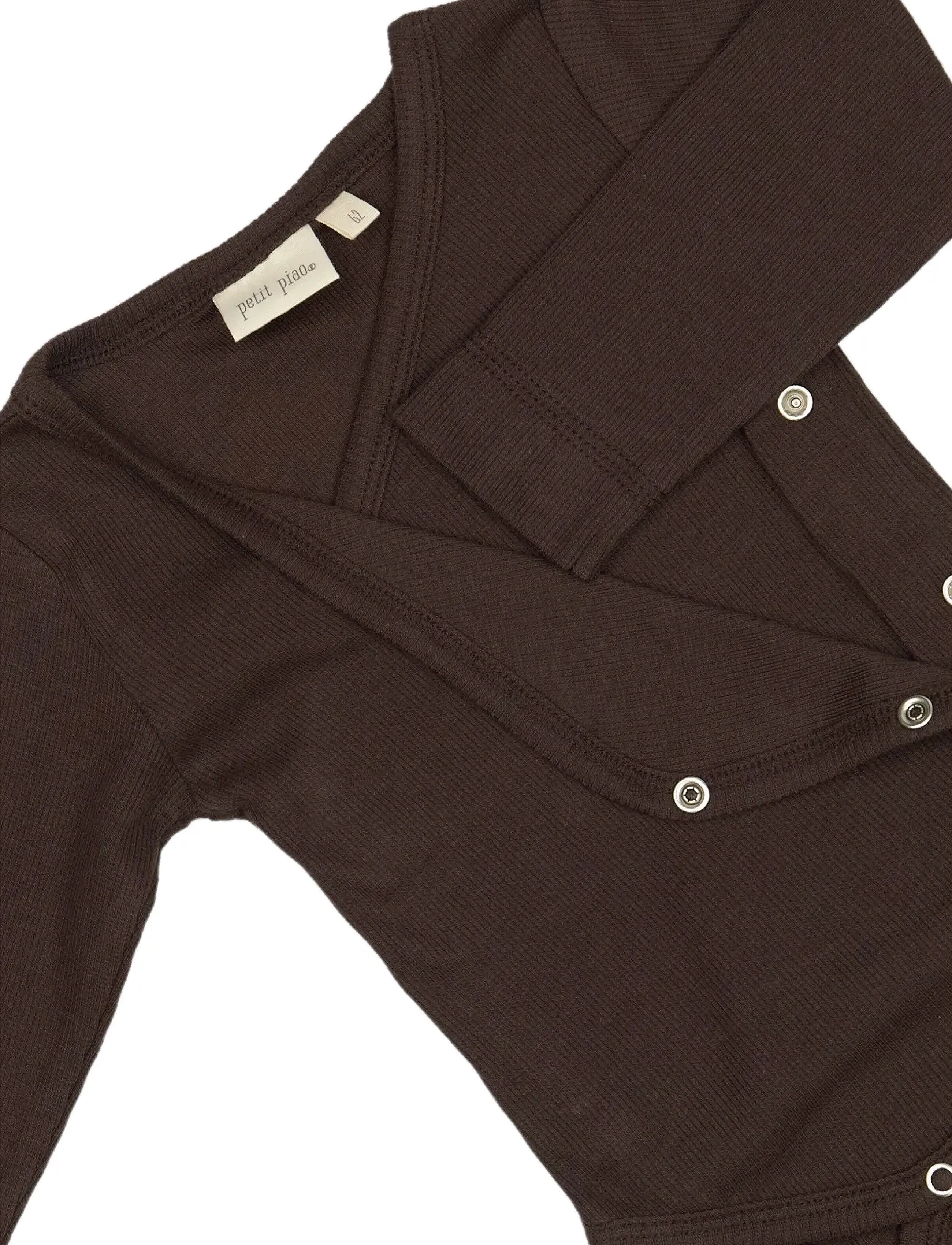 Petit Piao - PPDi Body L/S fold over NOOS - coffee bean - 2