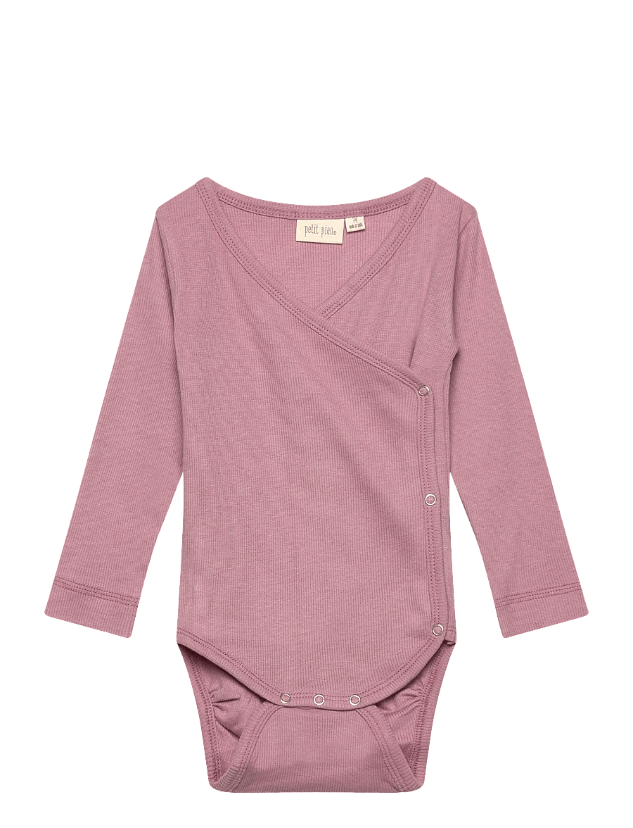 Petit Piao - PPDi Body L/S fold over NB - einkaufen nach alter von - nostalgic rose - 0