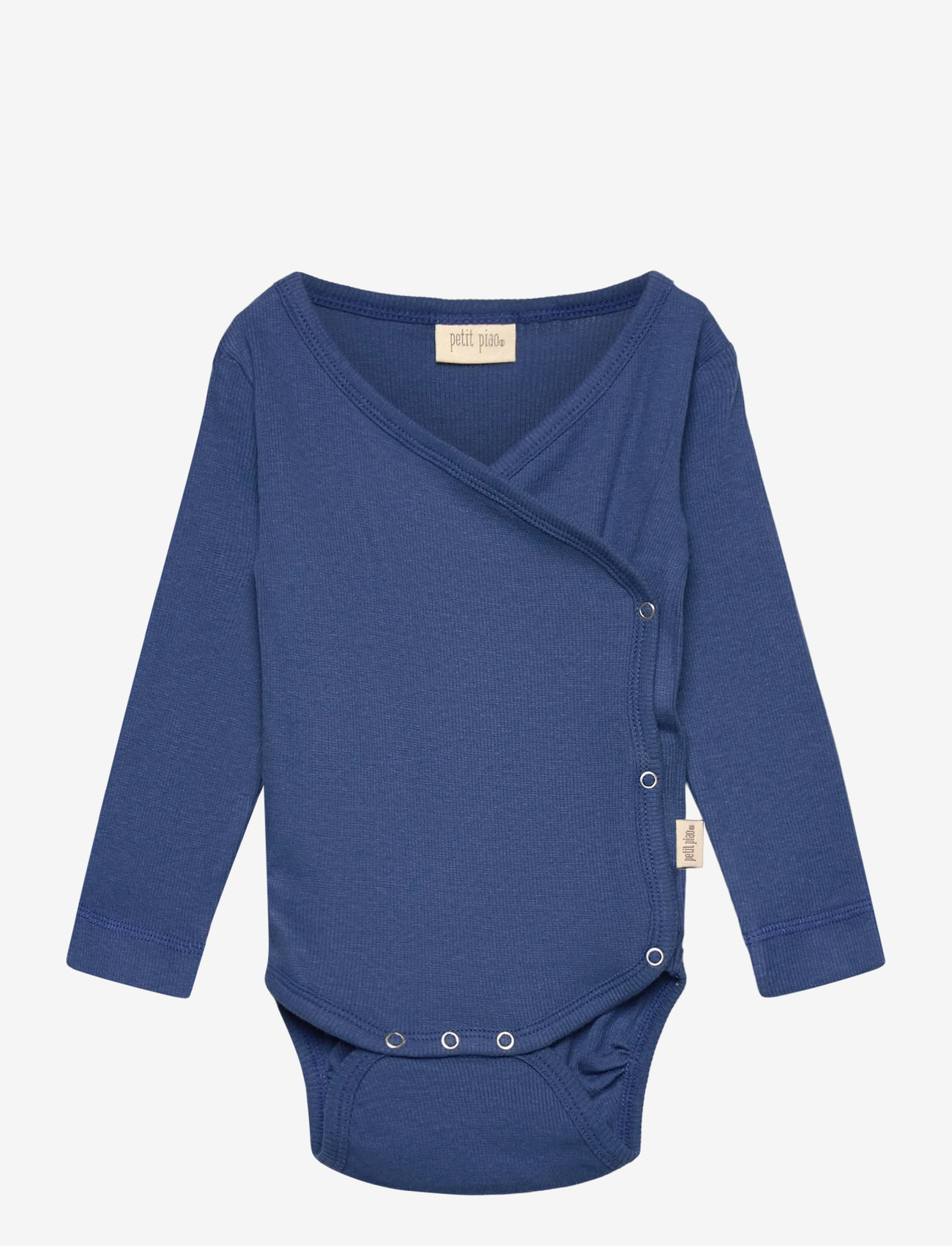 Petit Piao - PPDi Body L/S fold over NOOS - slå-om-bodyer - true blue - 0