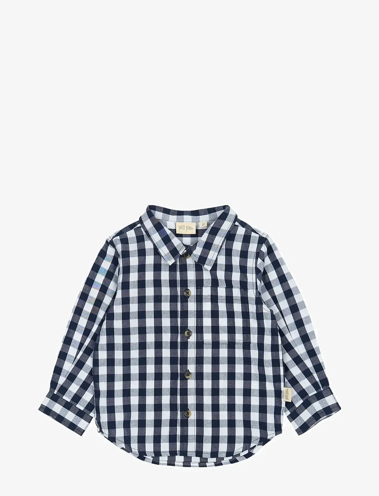 Petit Piao - PPDaven Shirt L/S - langærmede skjorter - blue check - 0