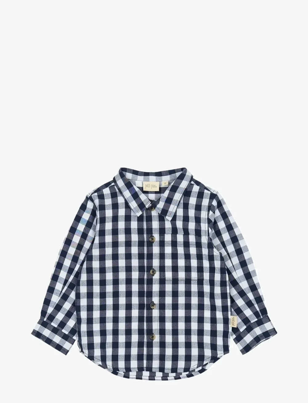 Petit Piao - PPDaven Shirt L/S - long-sleeved shirts - blue check - 0