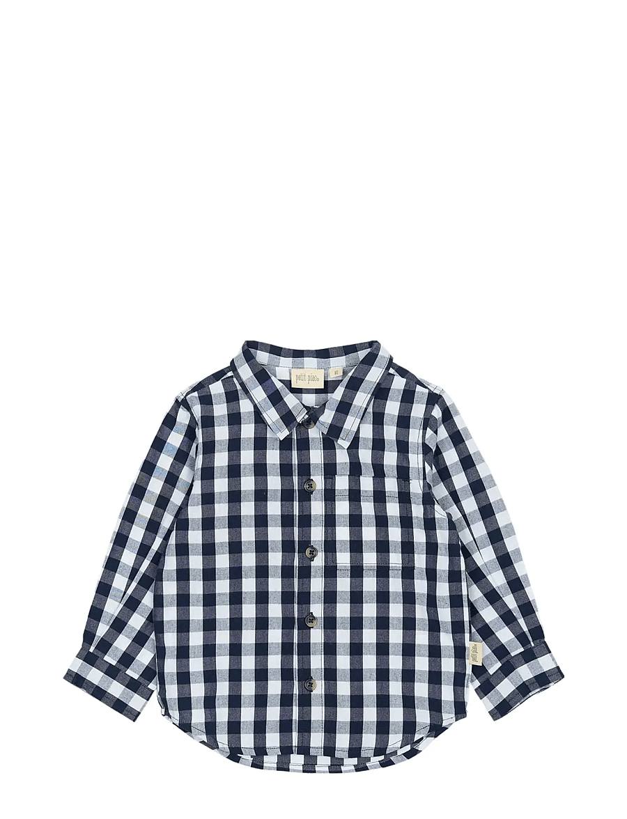 Petit Piao - PPDaven Shirt L/S - chemises à manches longues - blue check - 0