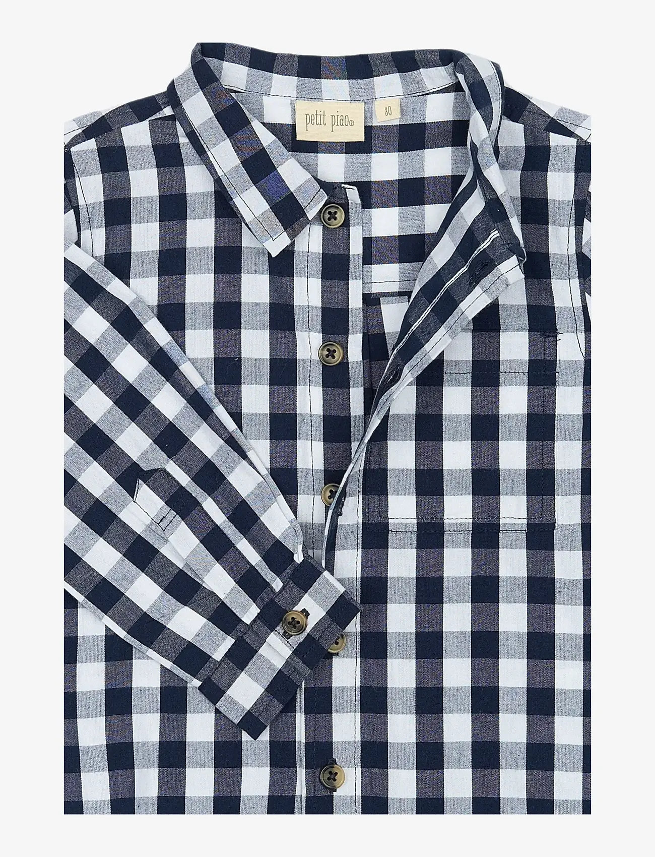 Petit Piao - PPDaven Shirt L/S - langærmede skjorter - blue check - 2