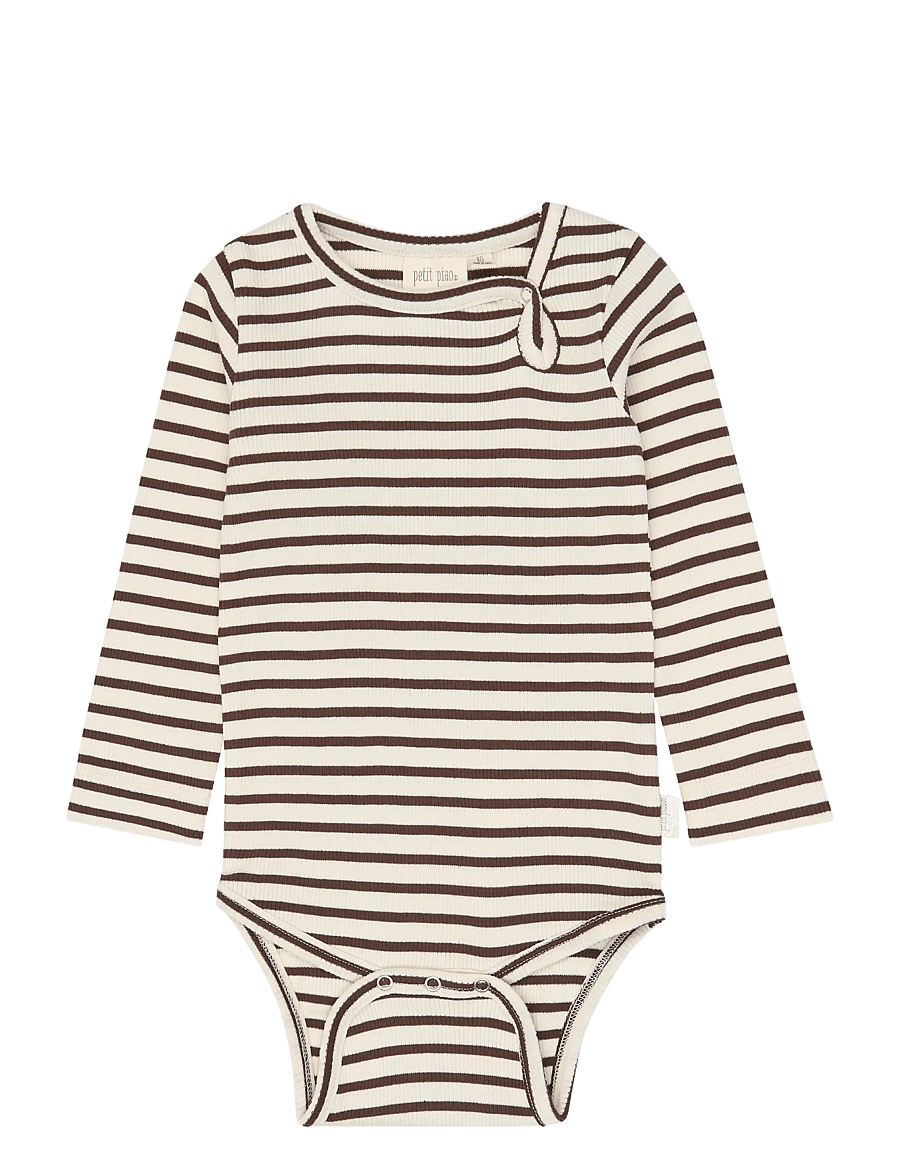 Petit Piao - PPSky L_S Body - langärmelige bodys - chestnut striped - 0