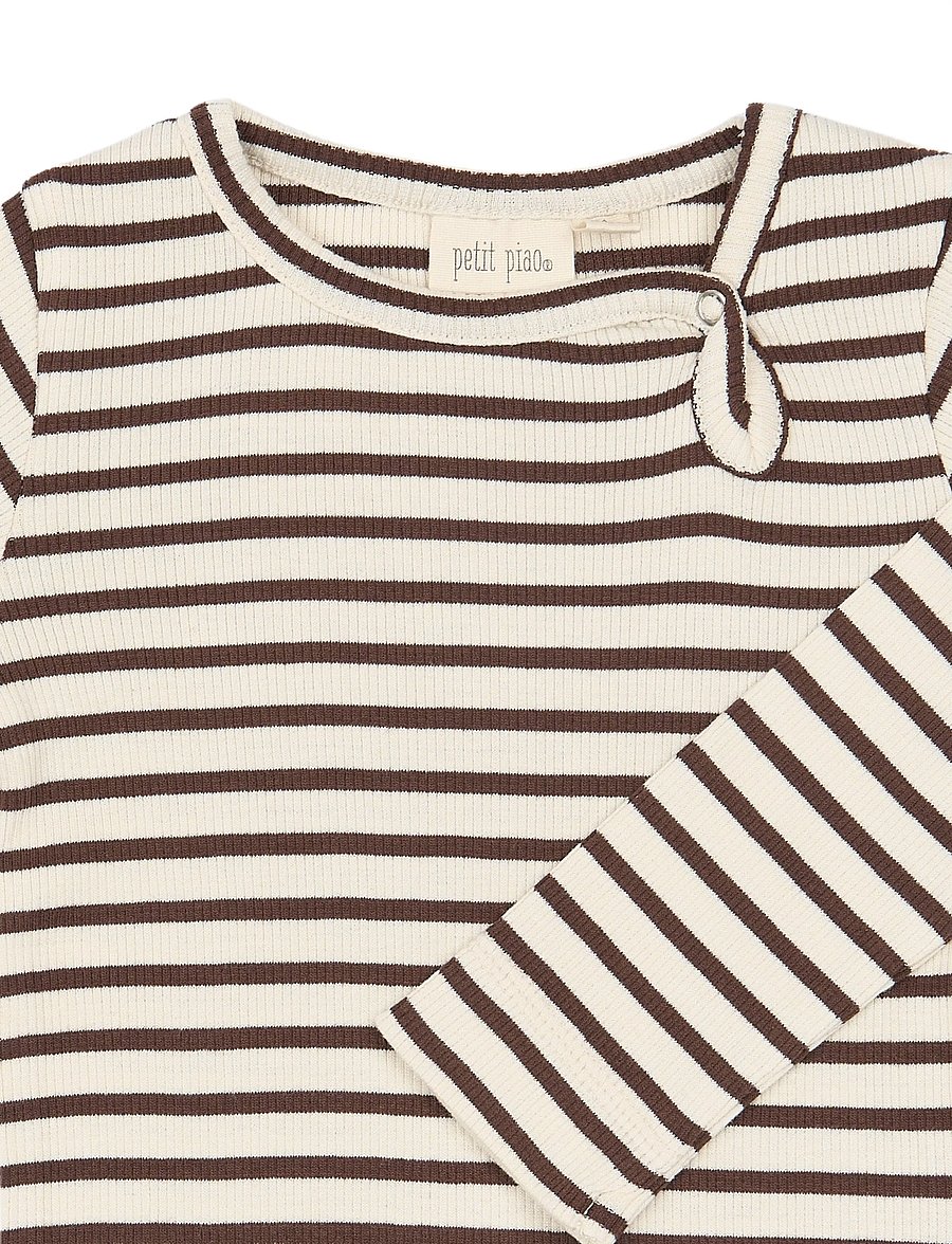 Petit Piao - PPSky L_S Body - langärmelige bodys - chestnut striped - 2
