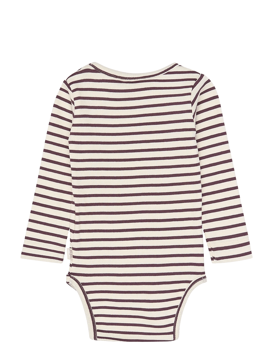 Petit Piao - PPSky L_S Body - långärmade bodies - huckleberry striped - 1