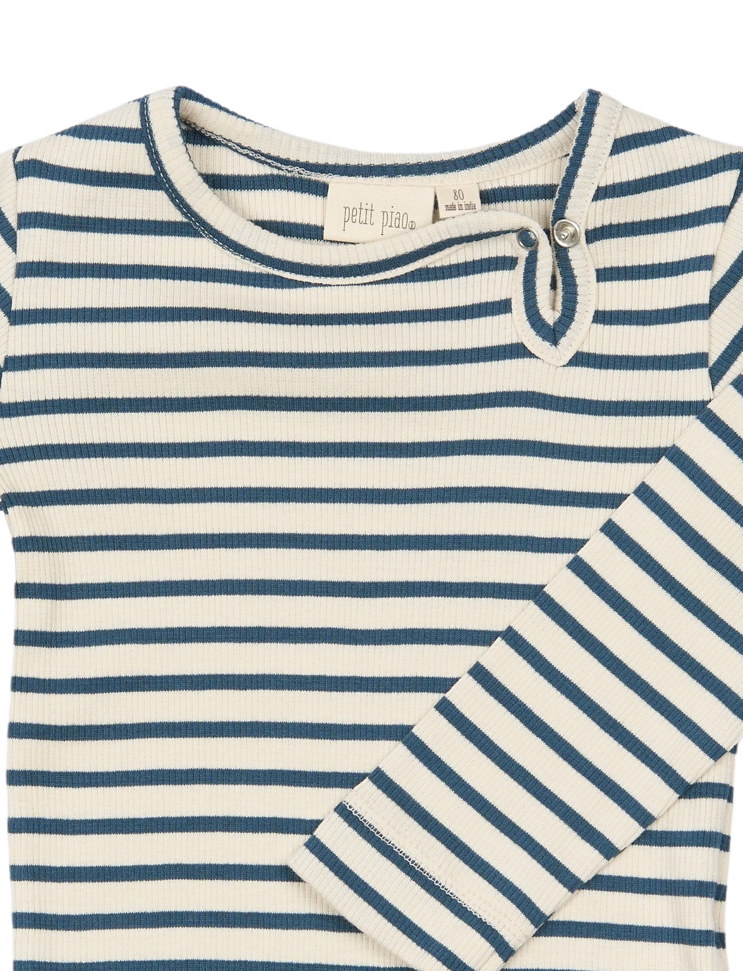 Petit Piao - PPSky L_S Body - langärmelige bodys - key largo striped - 2