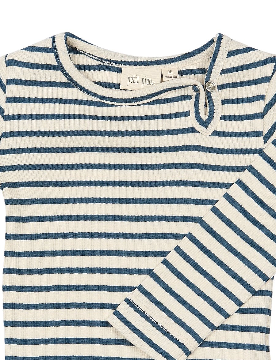 Petit Piao - PPSky L_S Body - langärmelige bodys - key largo striped - 2
