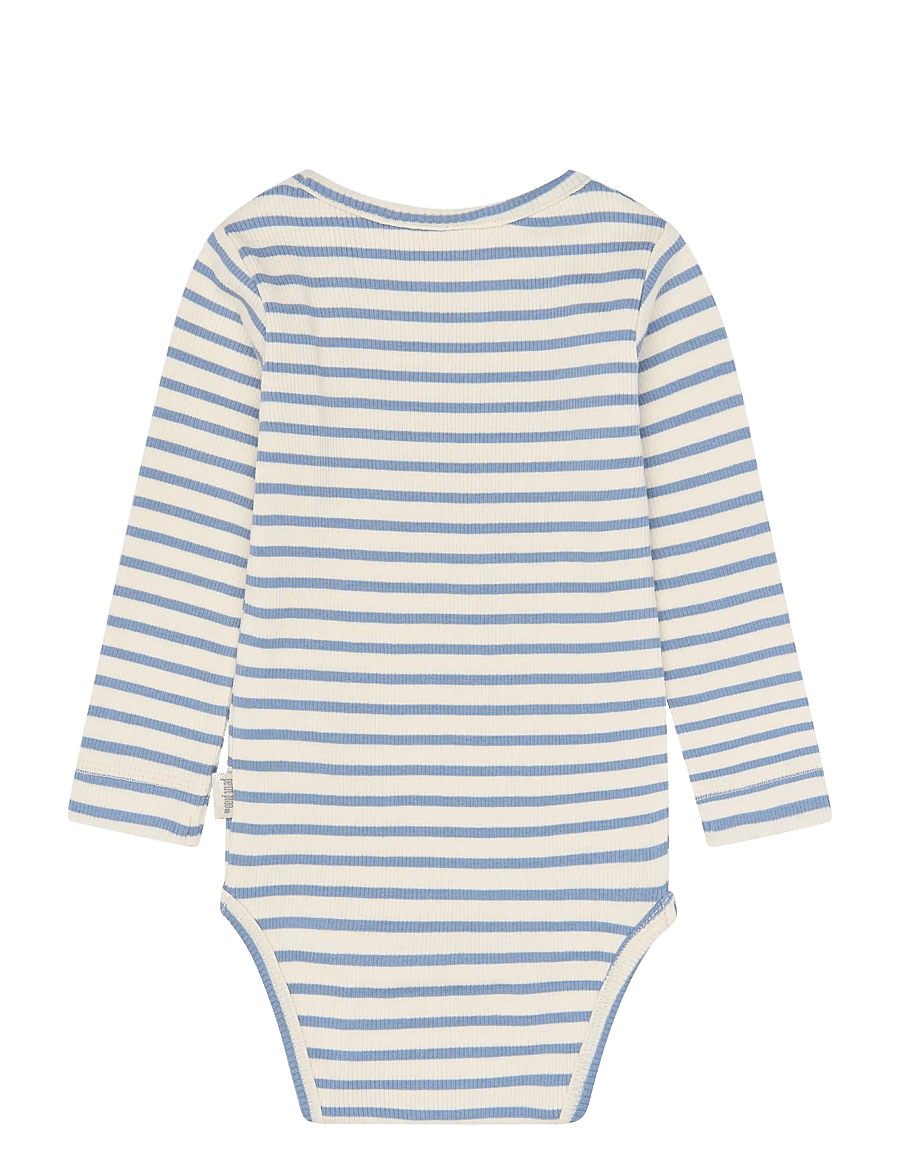 Petit Piao - PPSky L_S Body - långärmade bodies - stonewash striped - 2