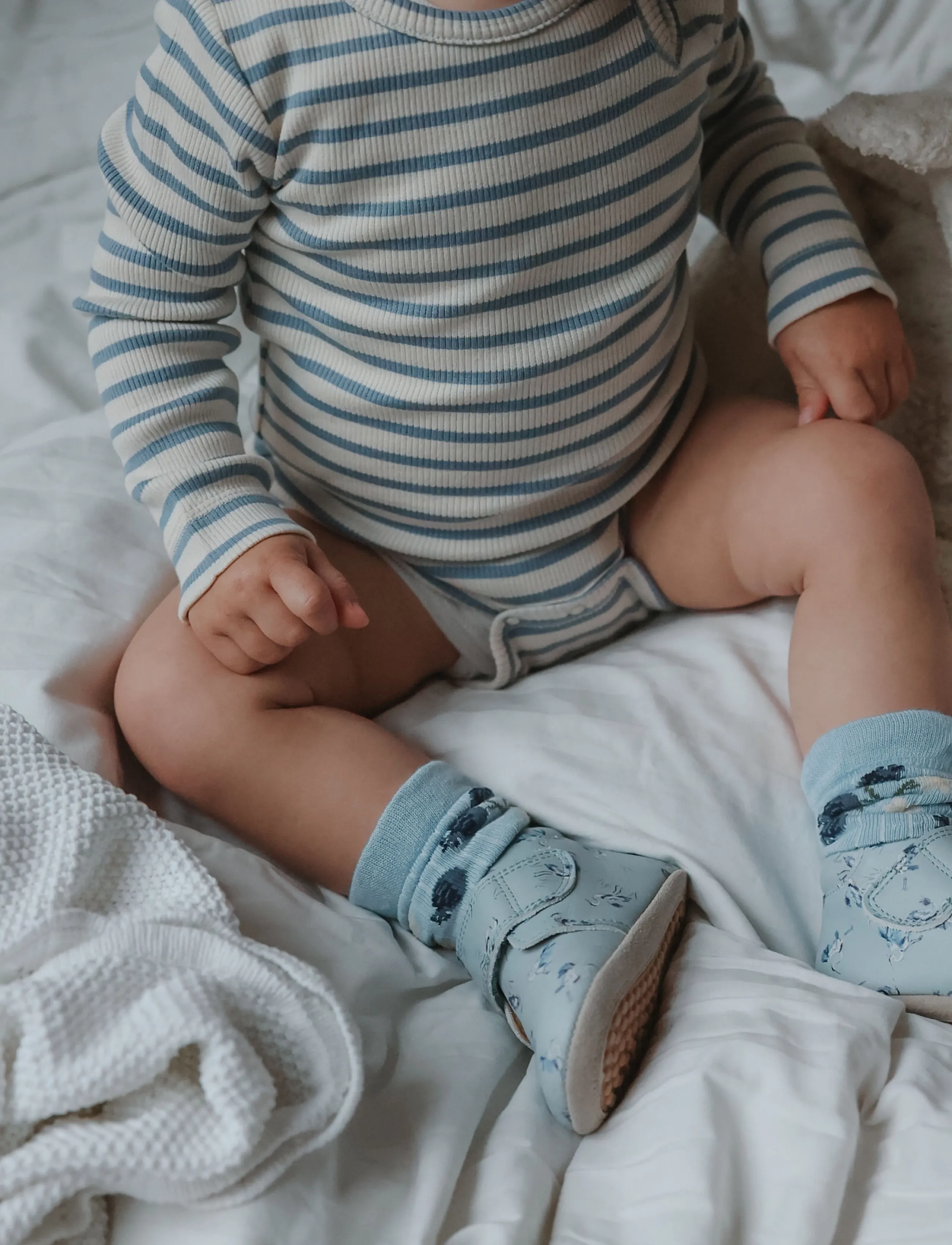 Petit Piao - PPSky L_S Body - långärmade bodies - stonewash striped - 4