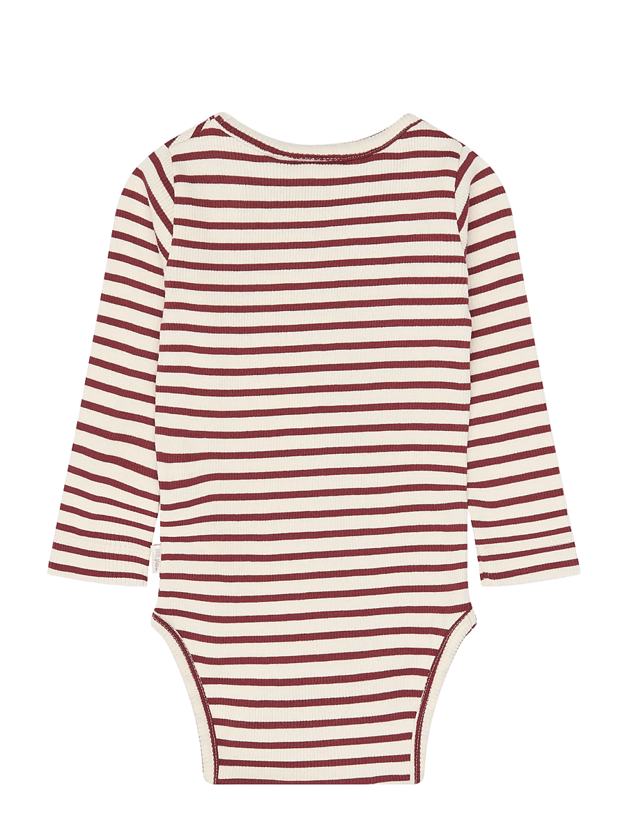 Petit Piao - PPSky L_S Body - langärmelige bodys - syrah striped - 1