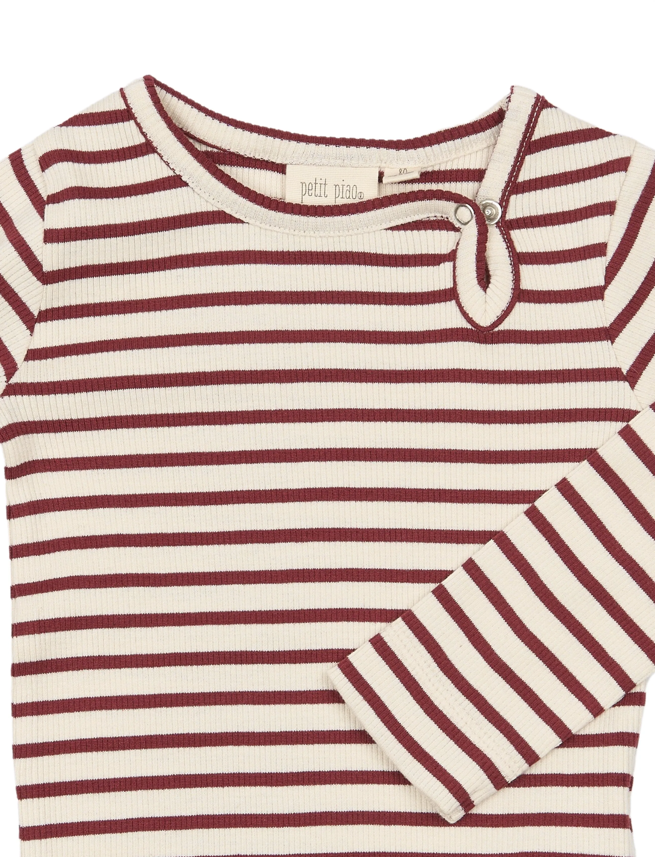 Petit Piao - PPSky L_S Body - langärmelige bodys - syrah striped - 2