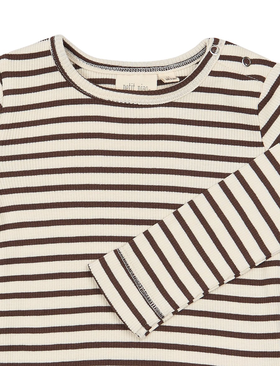 Petit Piao - PPSky L_S Tee - langärmelig - chestnut striped - 2