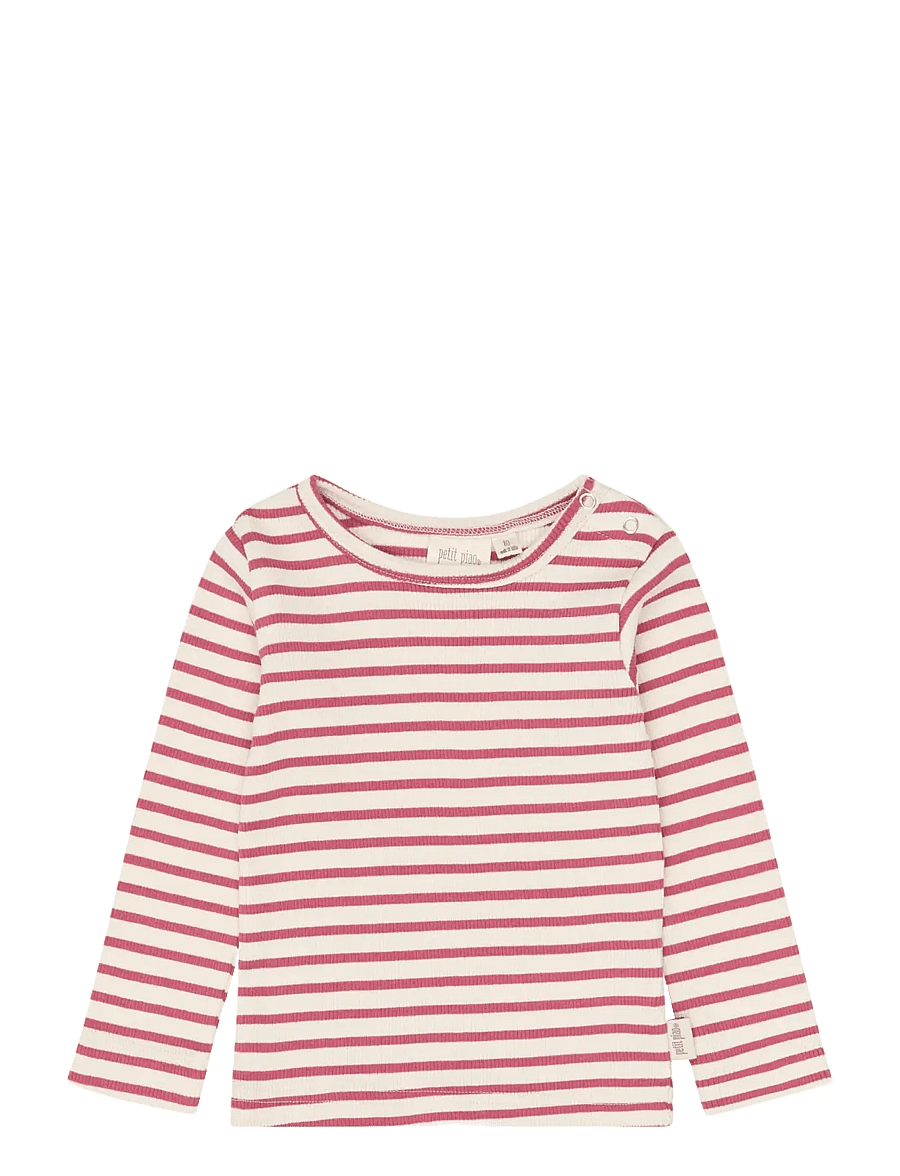 Petit Piao - PPSky L_S Tee - langärmelig - mauvewood striped - 1