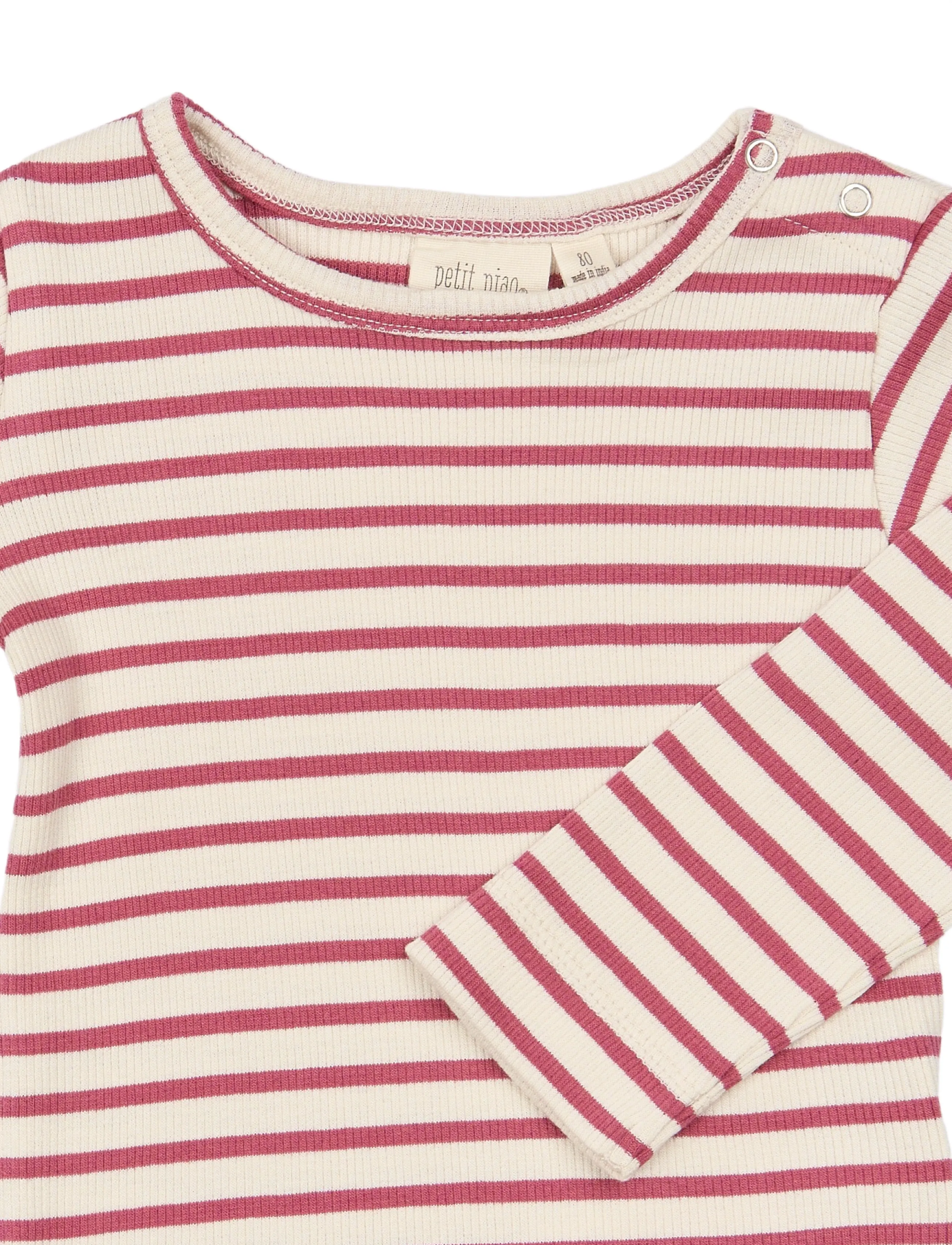 Petit Piao - PPSky L_S Tee - langärmelig - mauvewood striped - 3