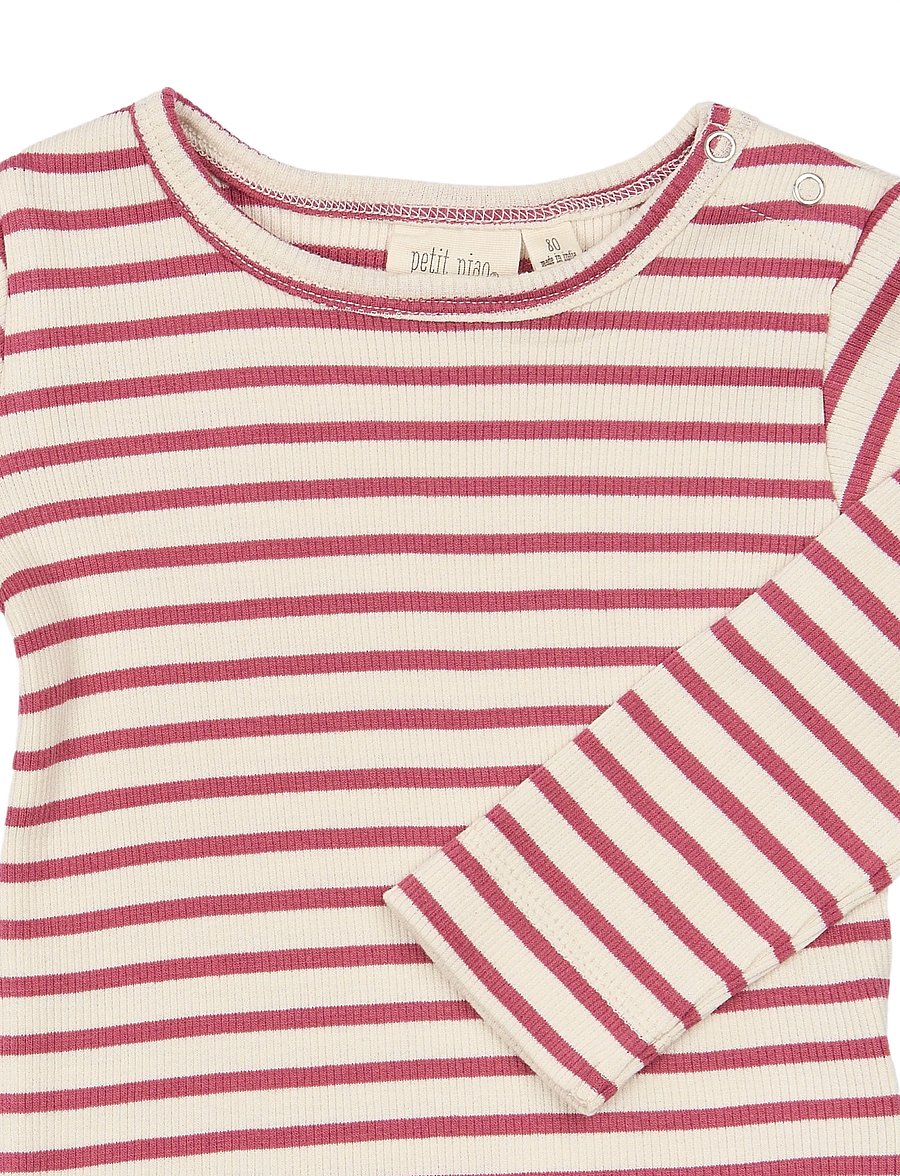 Petit Piao - PPSky L_S Tee - langärmelig - mauvewood striped - 3