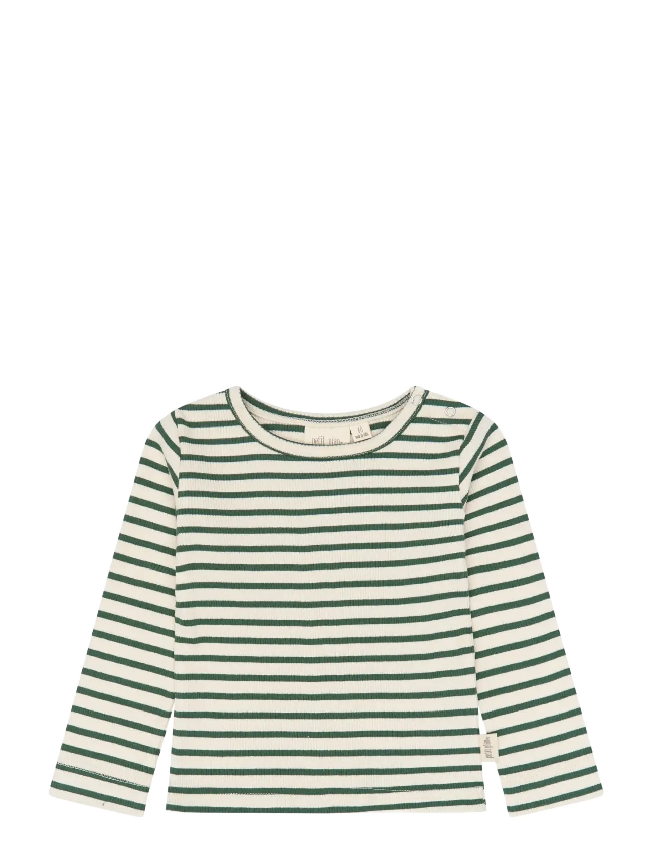 Petit Piao PPSky L_S Tee - Oberteile - TREKKING GREEN STRIPED / green