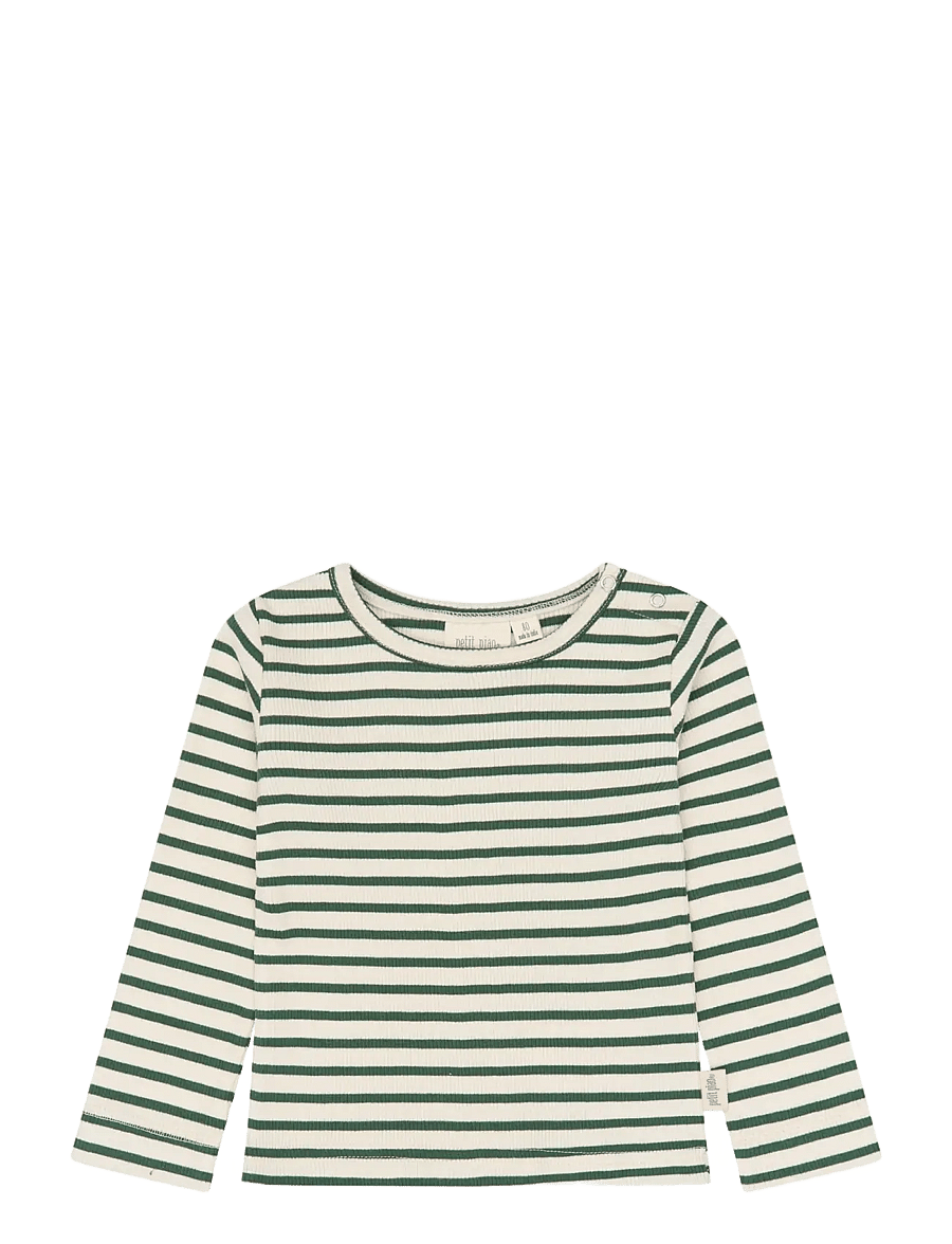 Petit Piao - PPSky L_S Tee - langärmelig - trekking green striped - 0