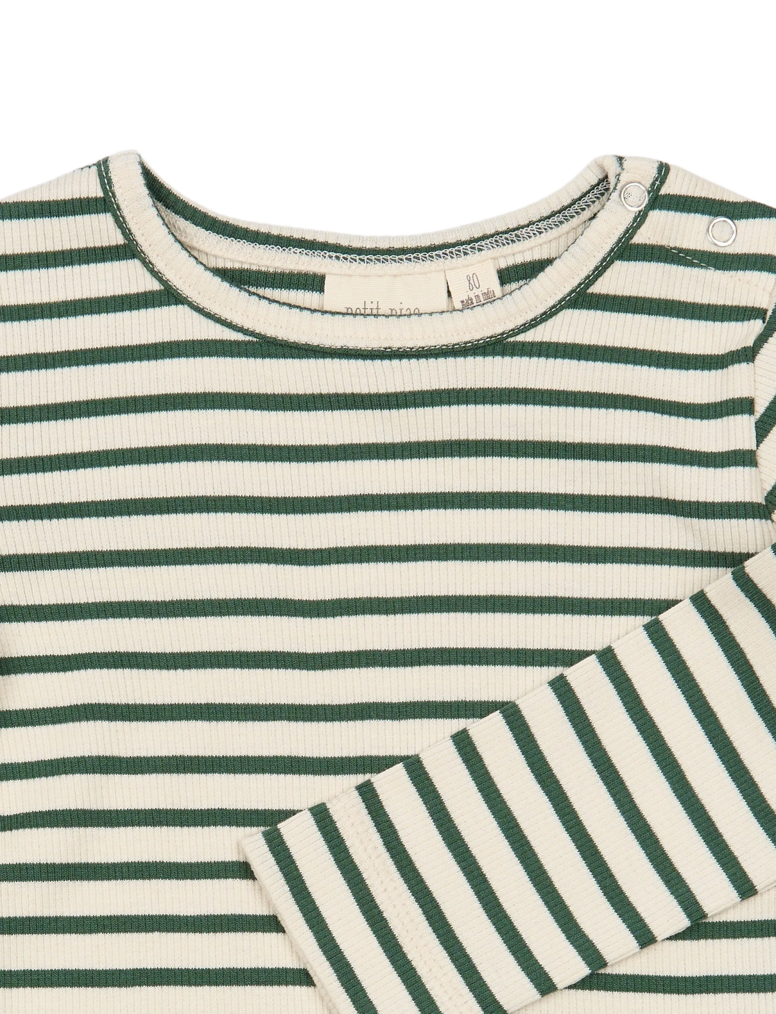 Petit Piao - PPSky L_S Tee - langärmelig - trekking green striped - 2