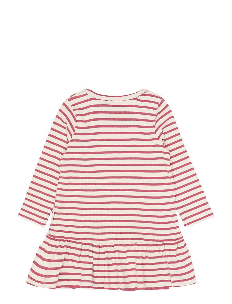 Petit Piao - PPSky L_S Dress - mauvewood striped - 1