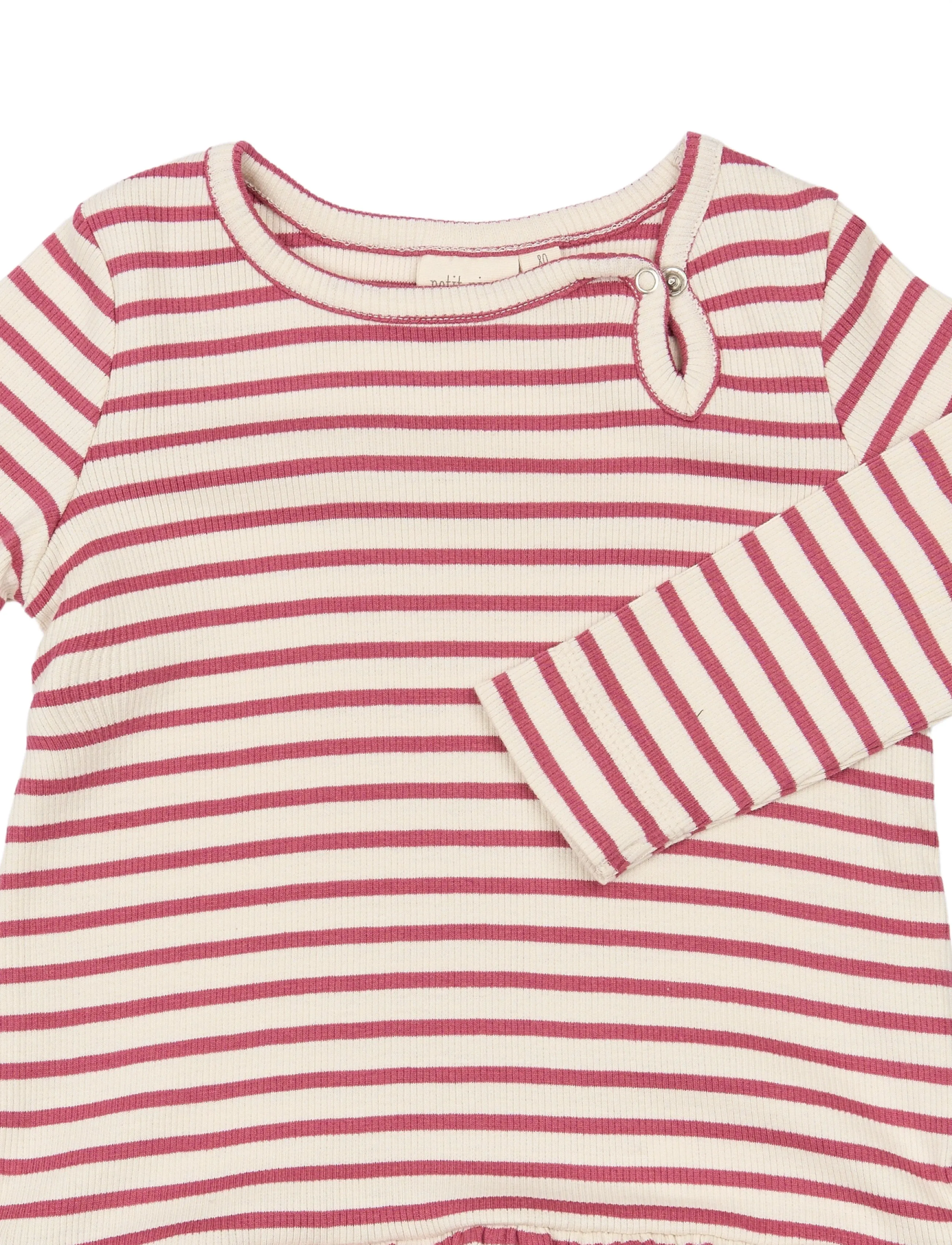 Petit Piao - PPSky L_S Dress - mauvewood striped - 2