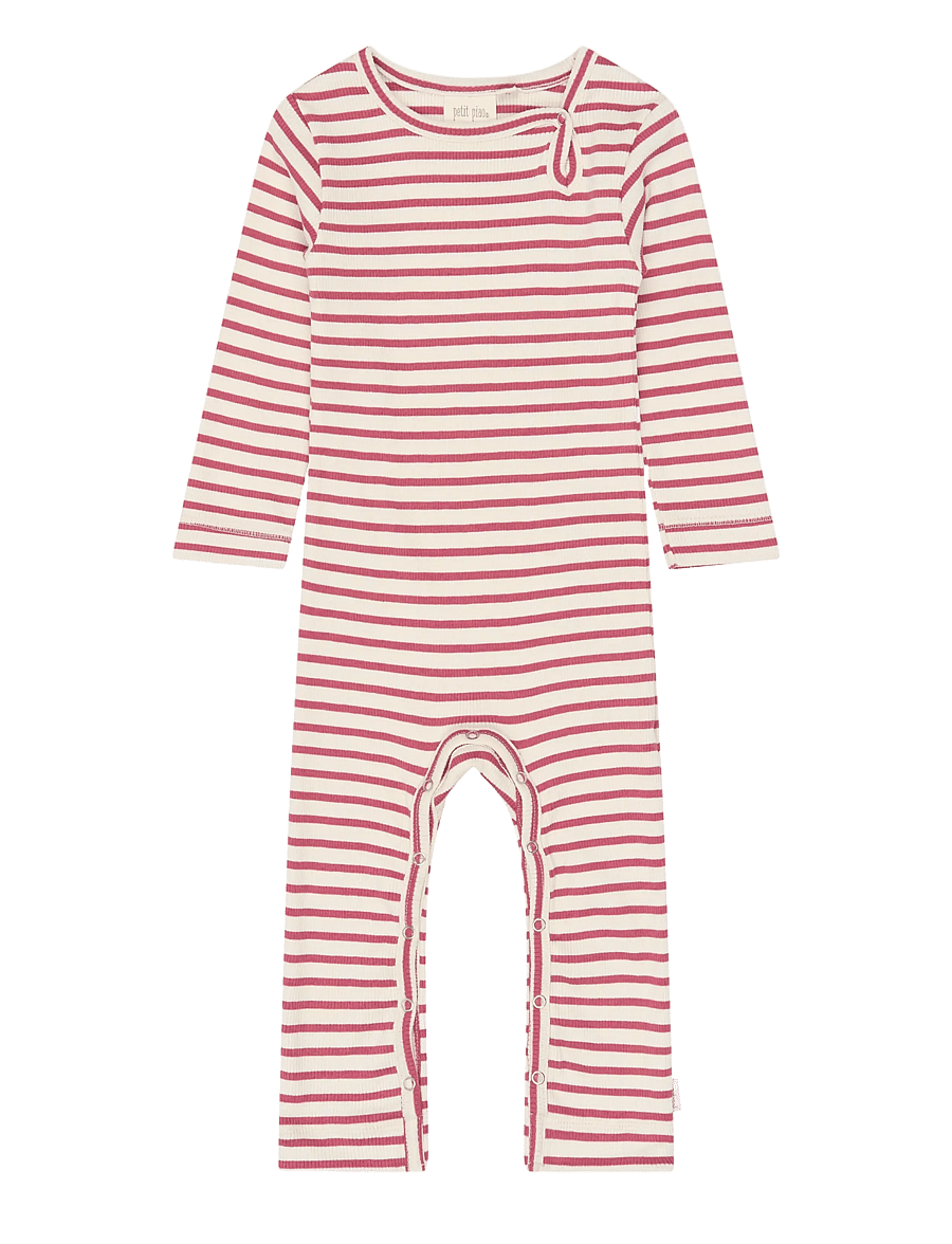 Petit Piao - PPSky L_S Jumpsuit - jumpsuits - mauvewood striped - 0