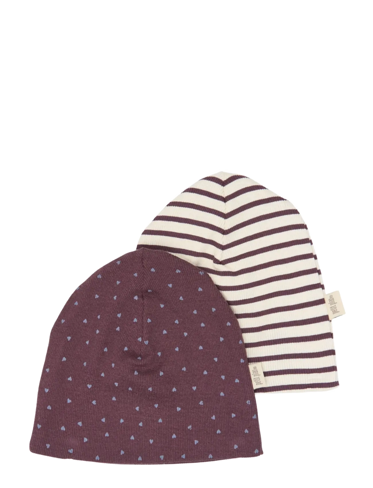 Petit Piao PPSky Beanie 2-Pack - Beanies - HUCKLEBERRY STRIPED / burgundy