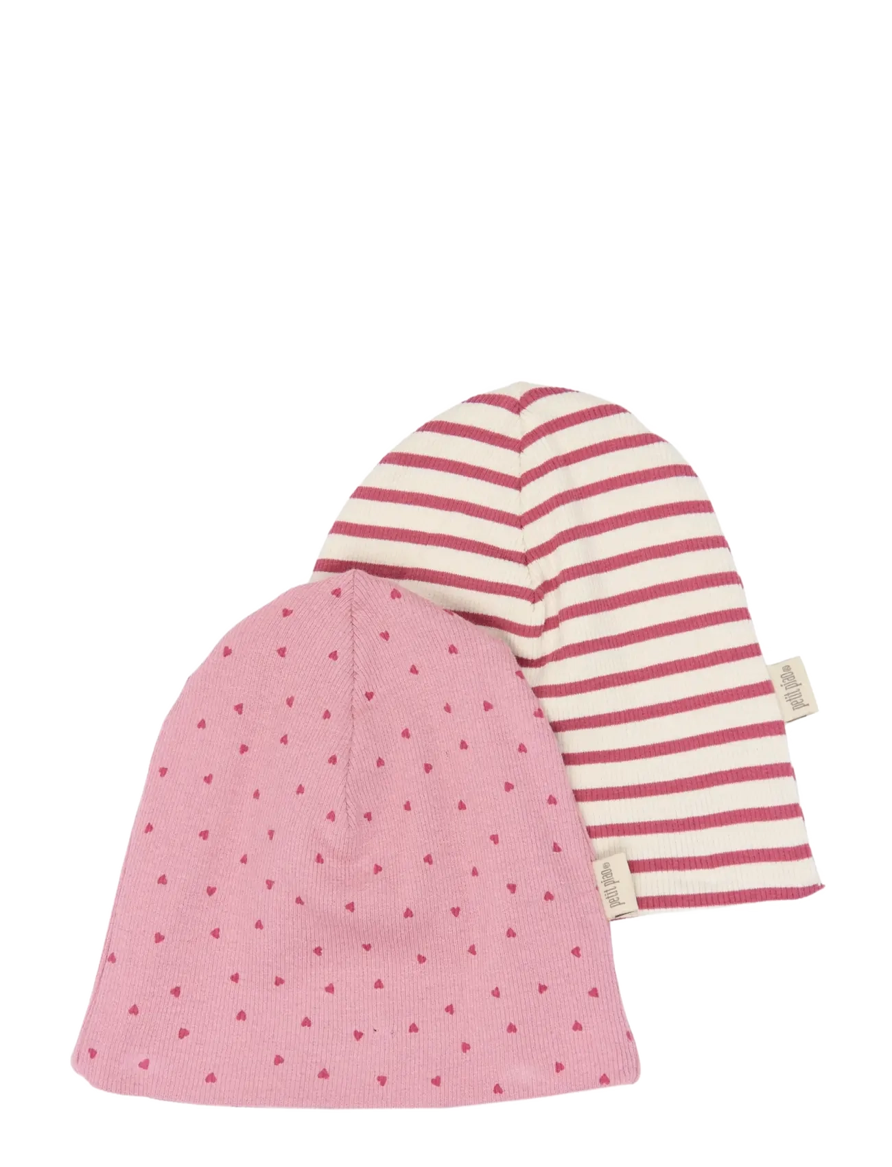 Petit Piao PPSky Beanie 2-Pack - Beanies - MAUVEWOOD STRIPED / pink/rose