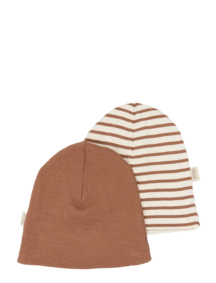Petit Piao - PPSky Beanie 2-Pack - babymützen - rawhide striped - 0